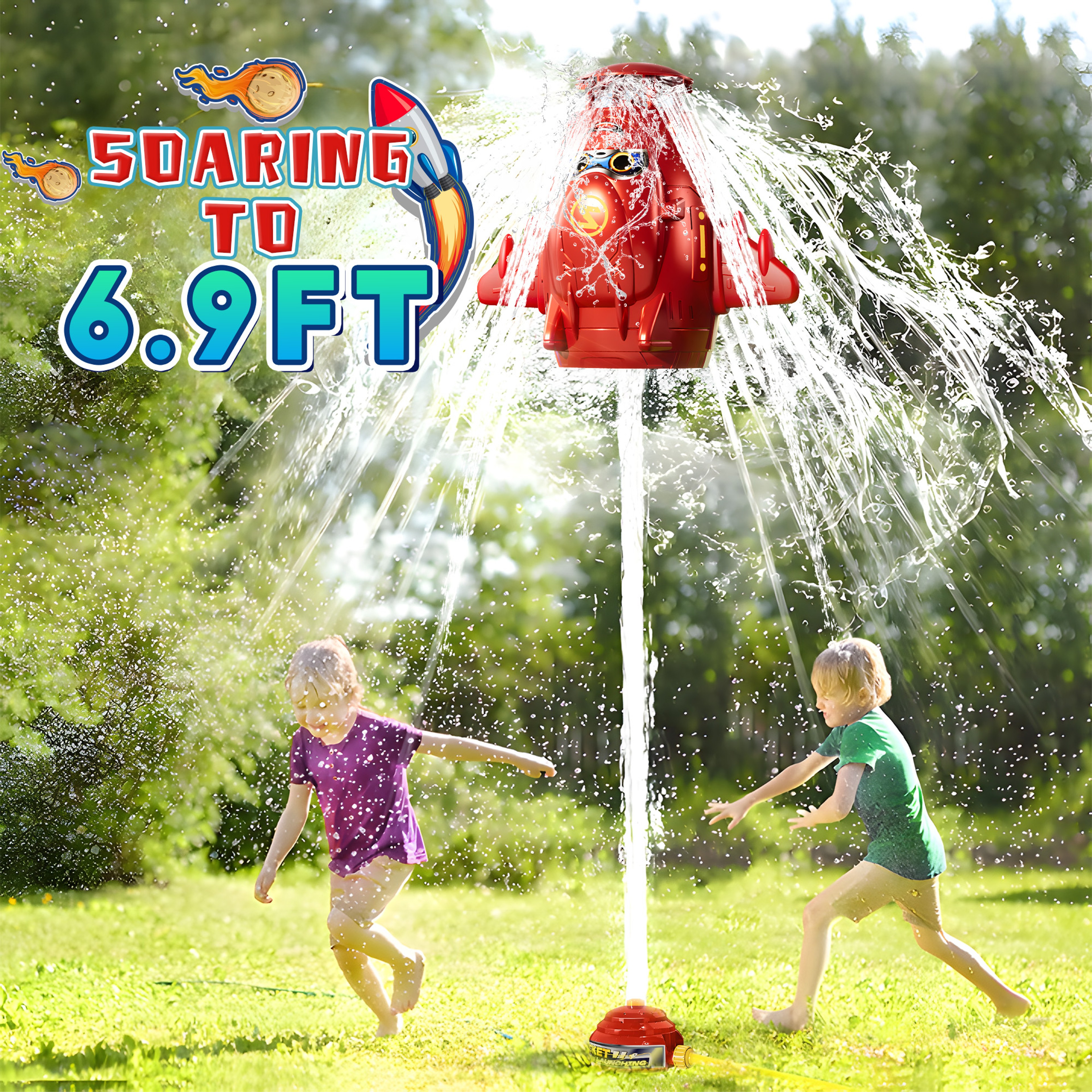 Rocket Splash Kids Water Sprinkler Outdoor Water Toy for Backyard Summer Fun – view 3