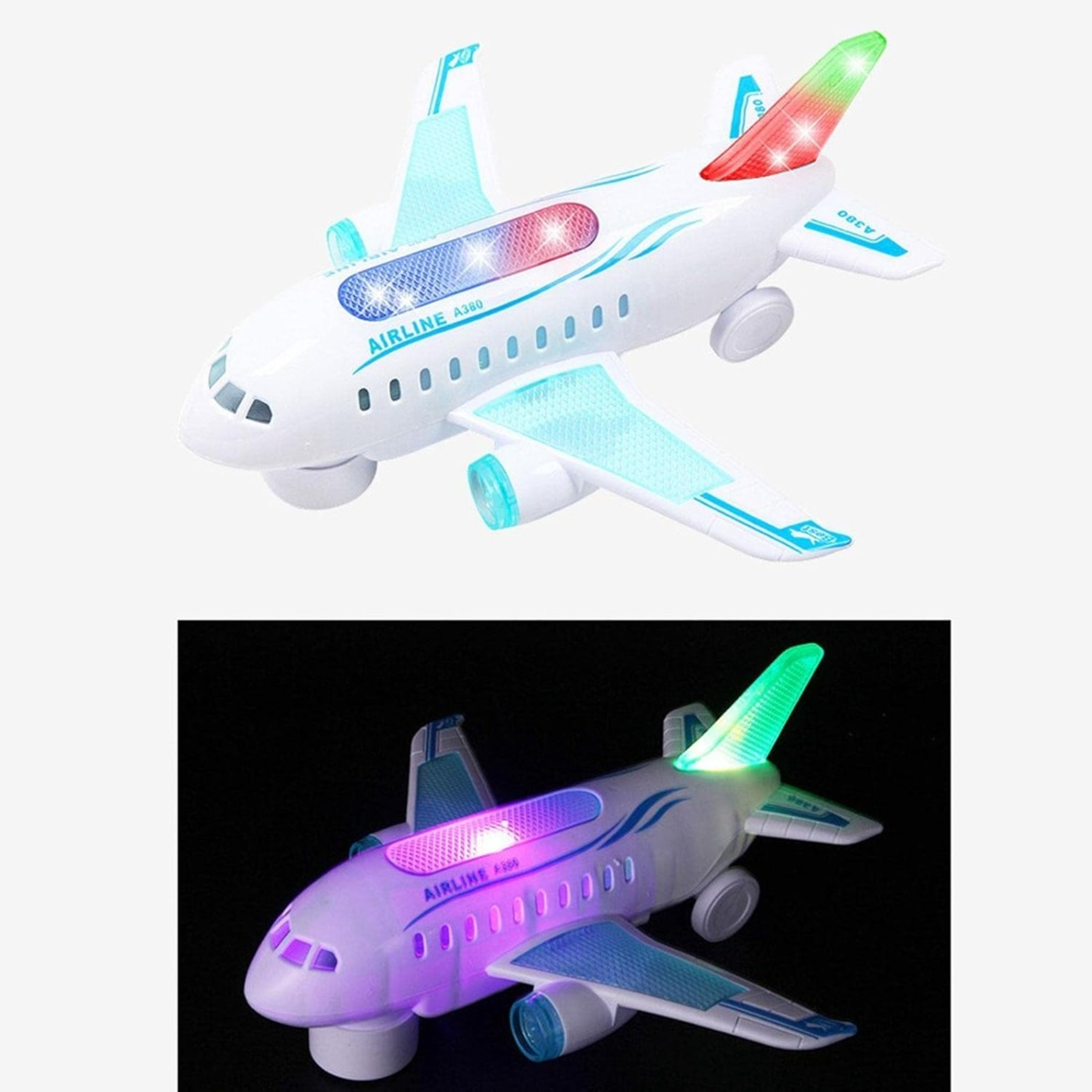 Electric Airplane Toy with LED Lights, Music & Bump and Go Action for Kids – view 7