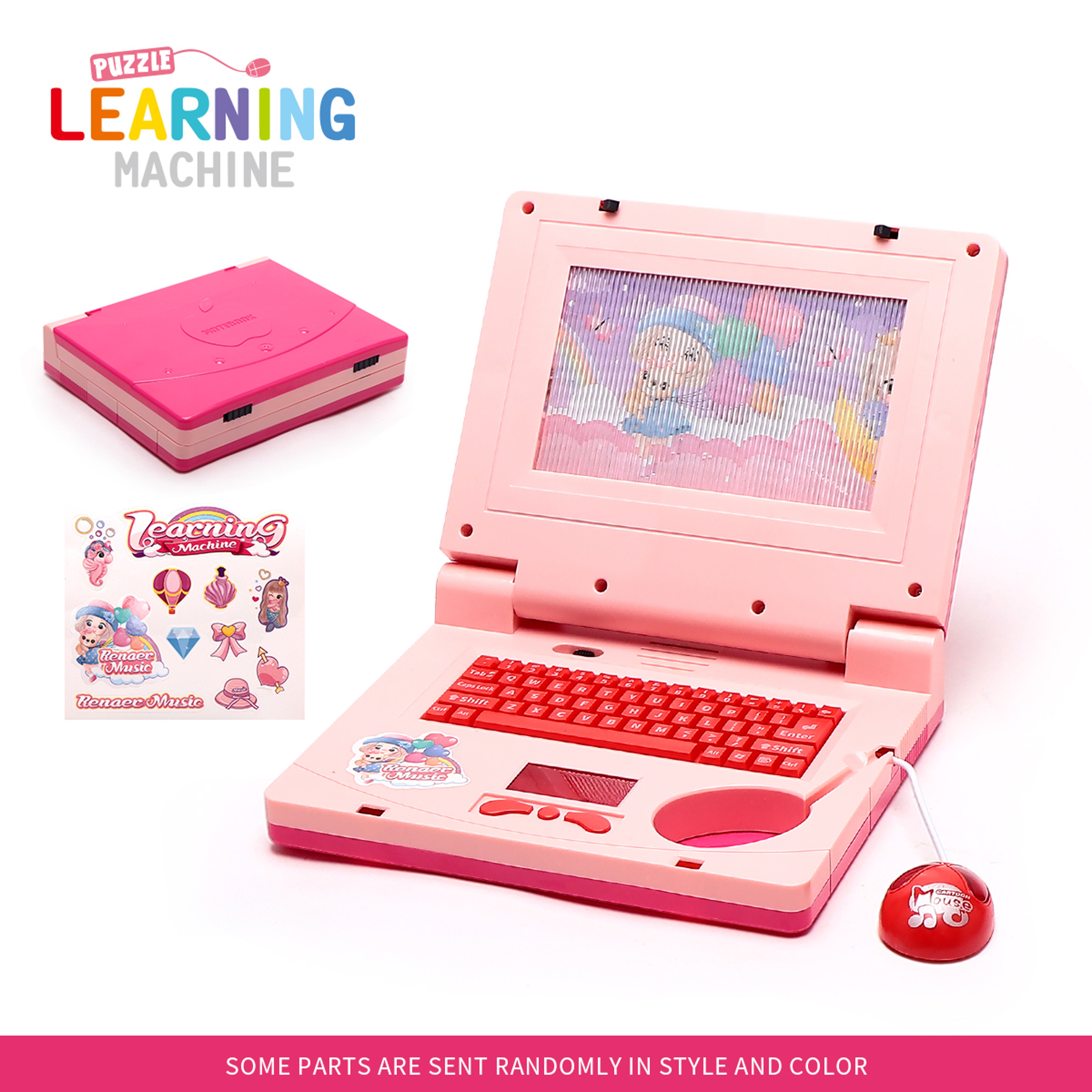 Pink Kids Learning Laptop Educational Laptop Toy with Music, Lights & Interactive Mouse for Preschool Kids – view 8