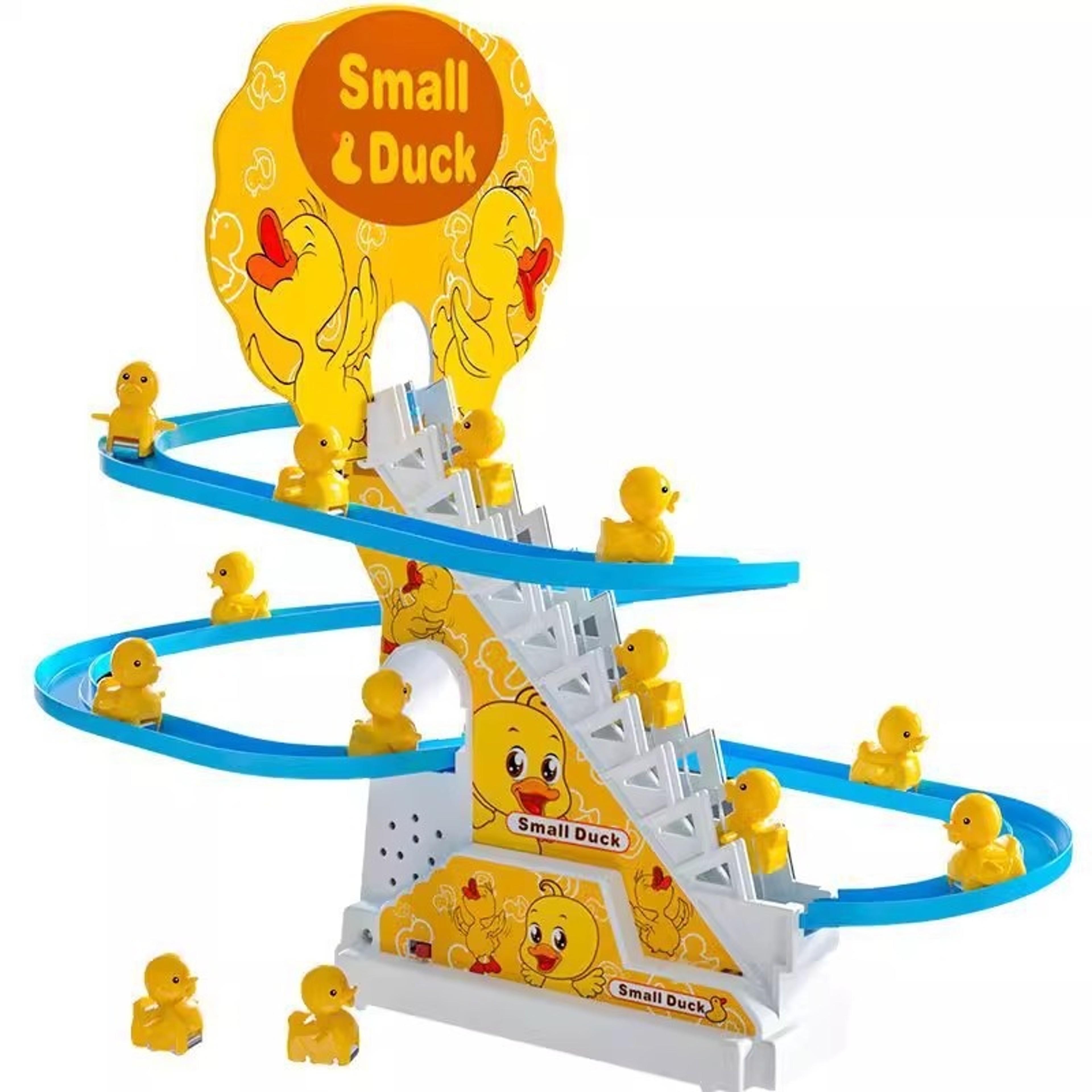Duck Climbing Stairs Toy With Music LED Lights  Interactive Track For Toddlers 4