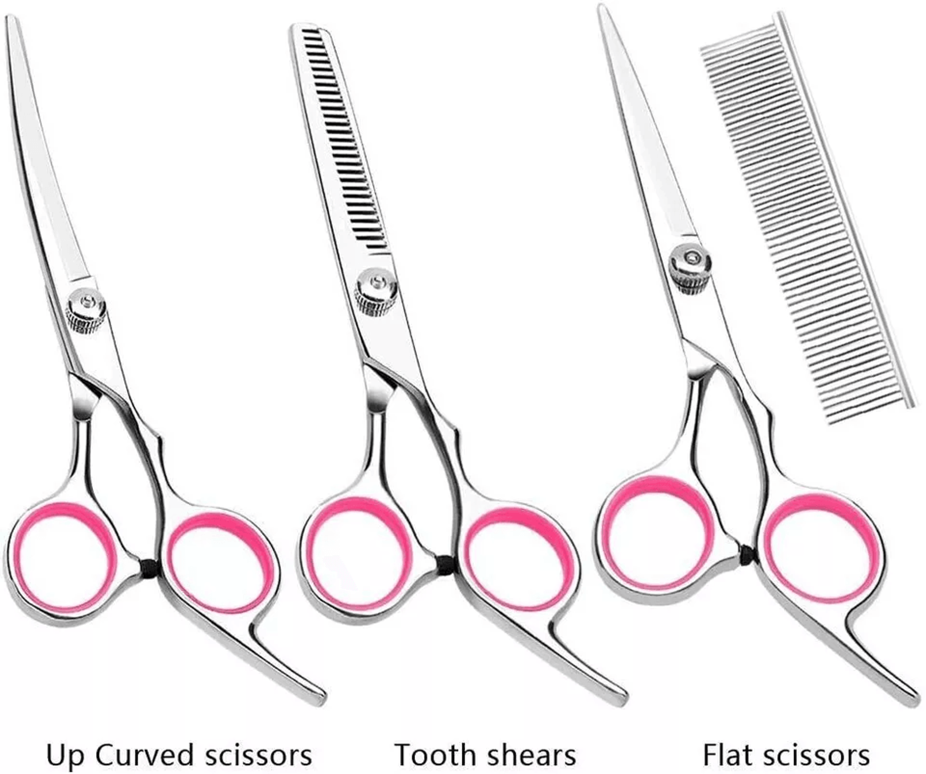 Professional Pet Grooming Scissors Kit Stainless Steel Curved Thinning  Straight Shears For Dogs  C 6