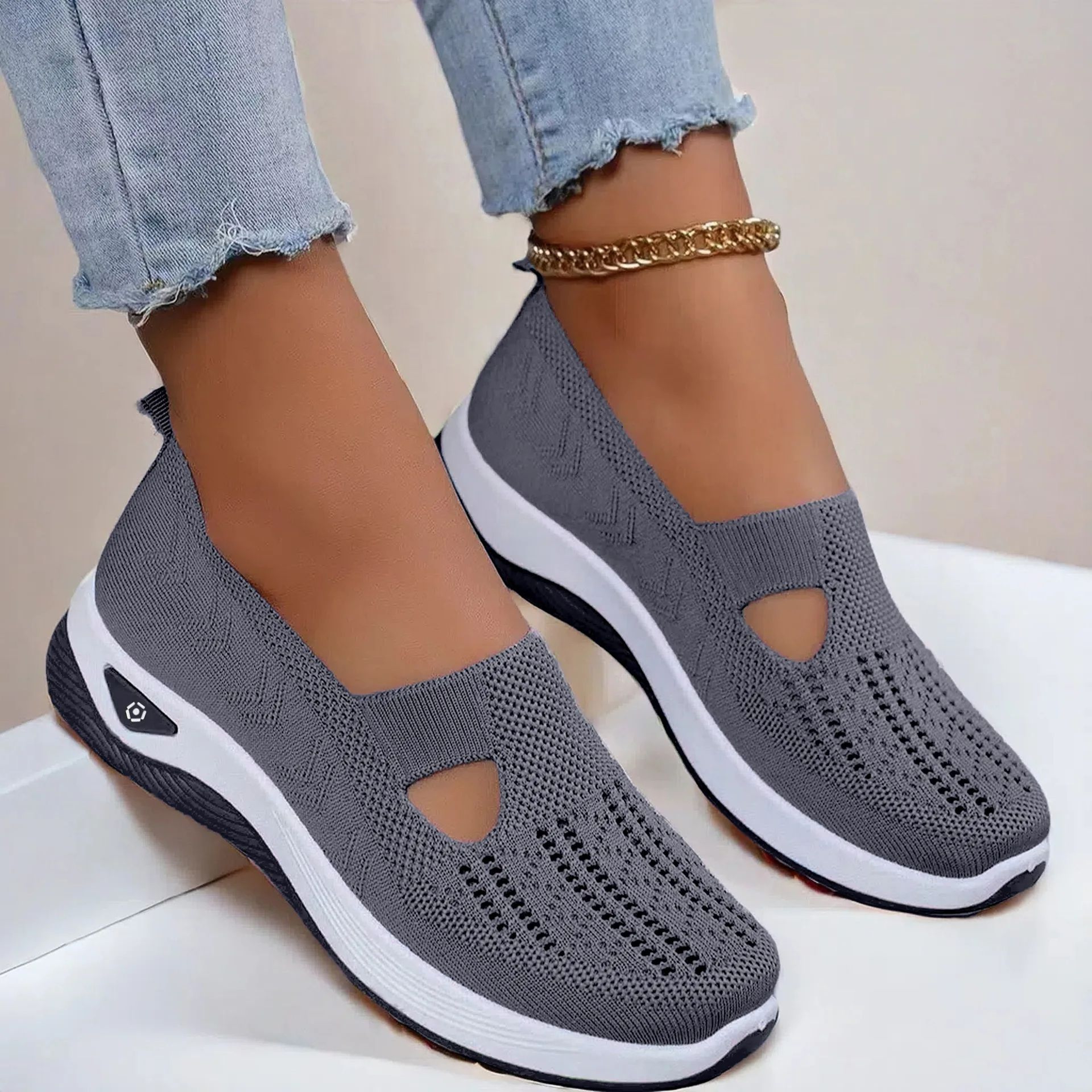 NonSlip Shoes For Elderly Women Designed For Stability Soft Sole Walking Flats For Daily Use 4