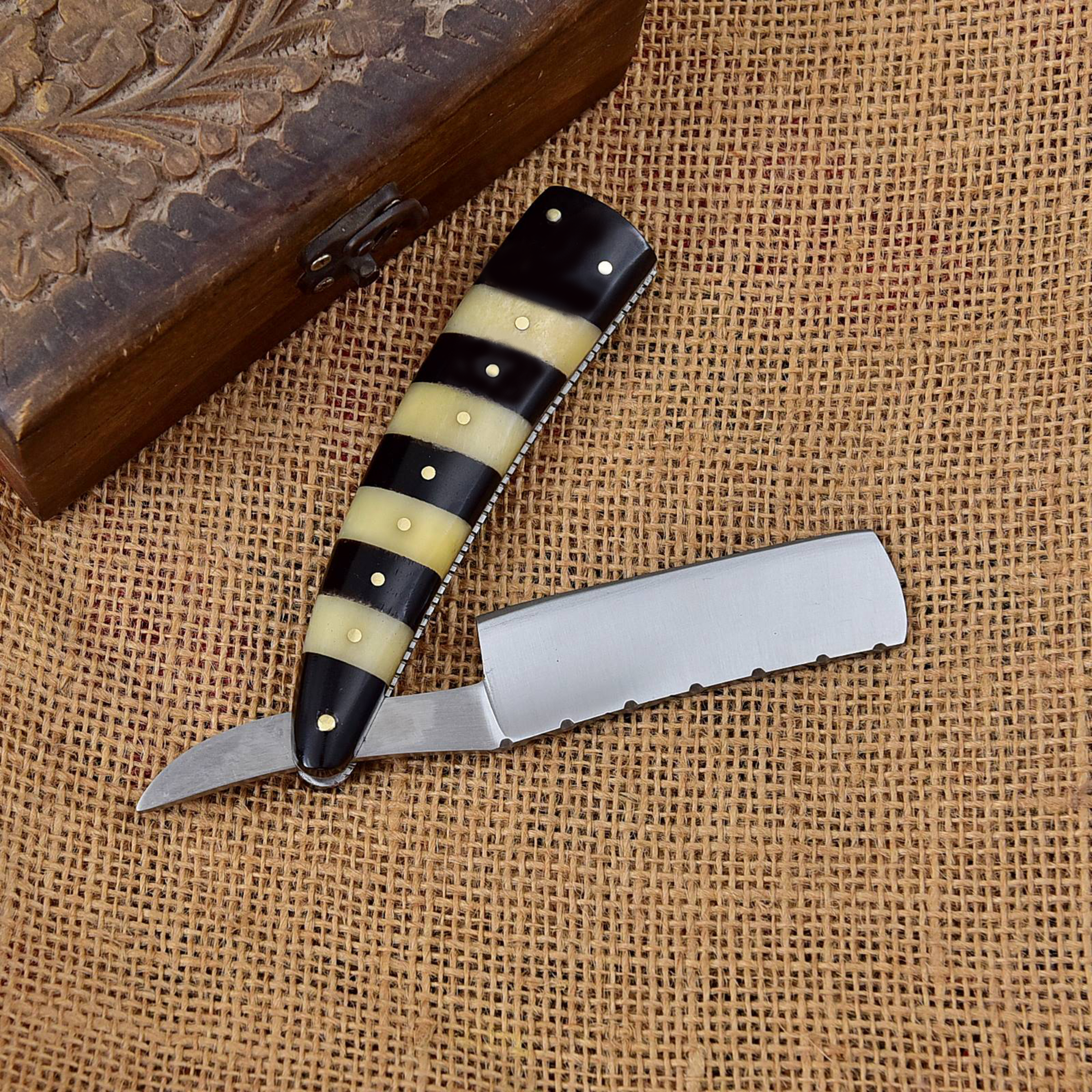 Custom Handmade Wet Shave/Barber/Salon D2 Steel Straight Cut Throat Razor – view 3