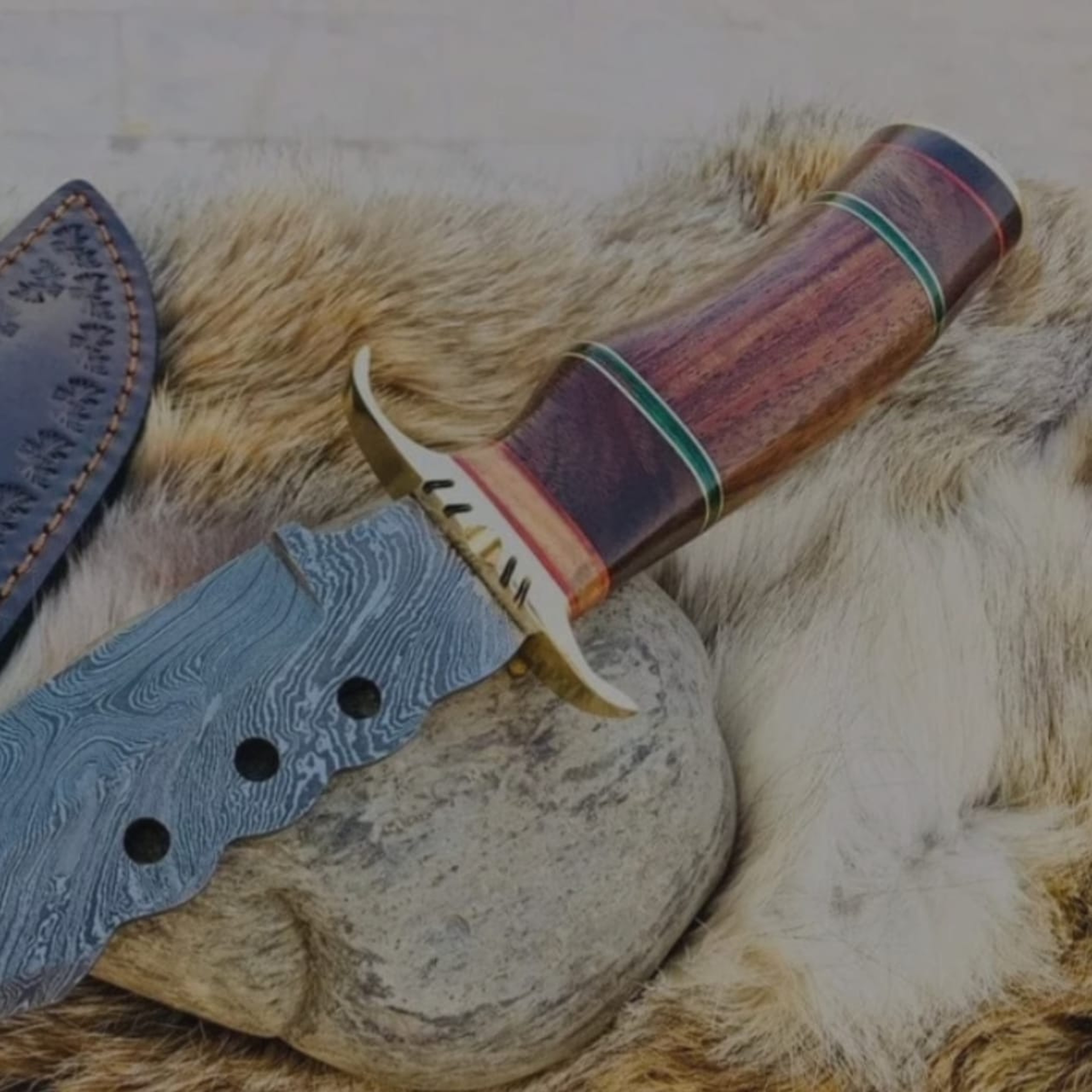 Hand Forged Black Coated D2 Steel Blade Stag Horn Handle Hunting Knife – view 2