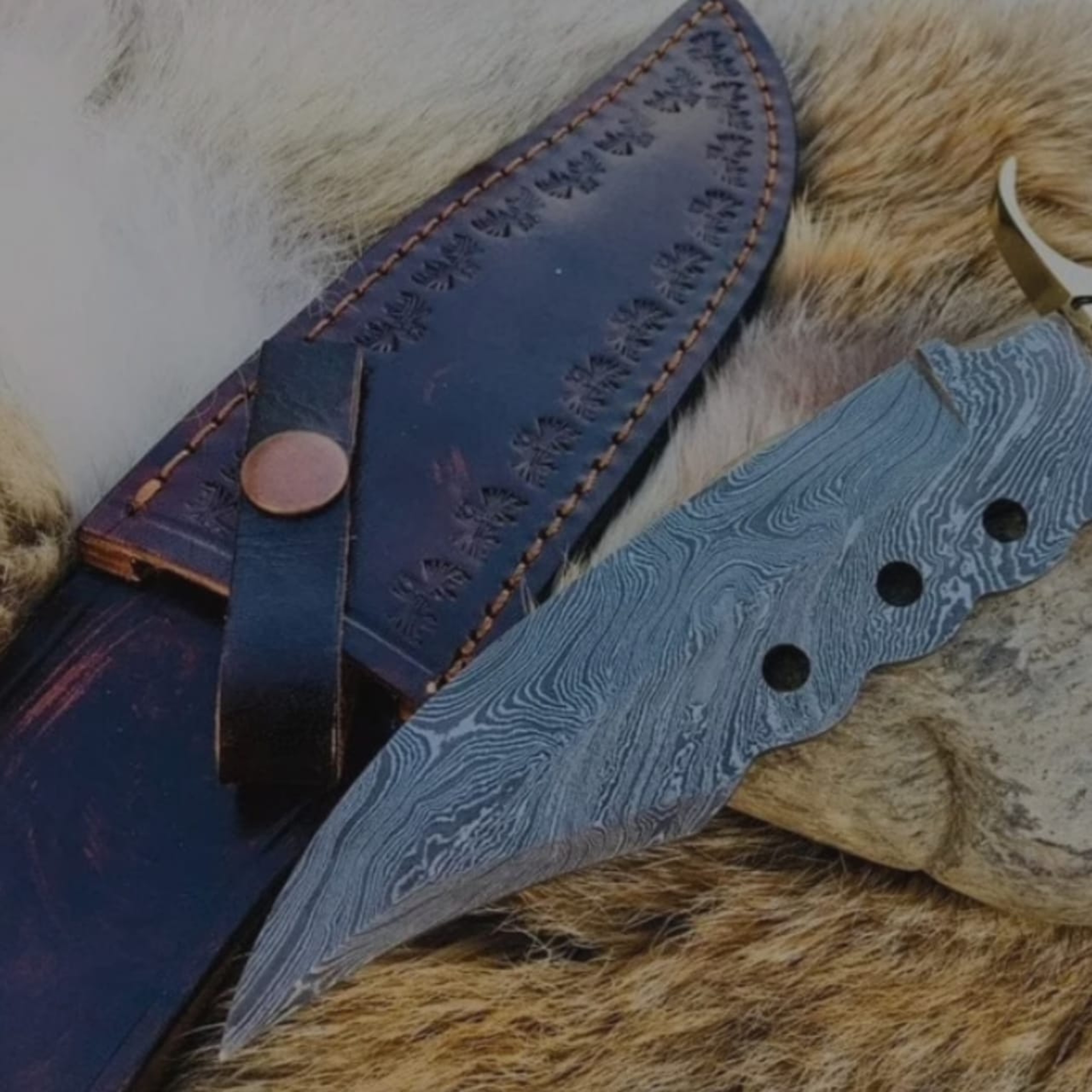 Hand Forged Black Coated D2 Steel Blade Stag Horn Handle Hunting Knife – view 3