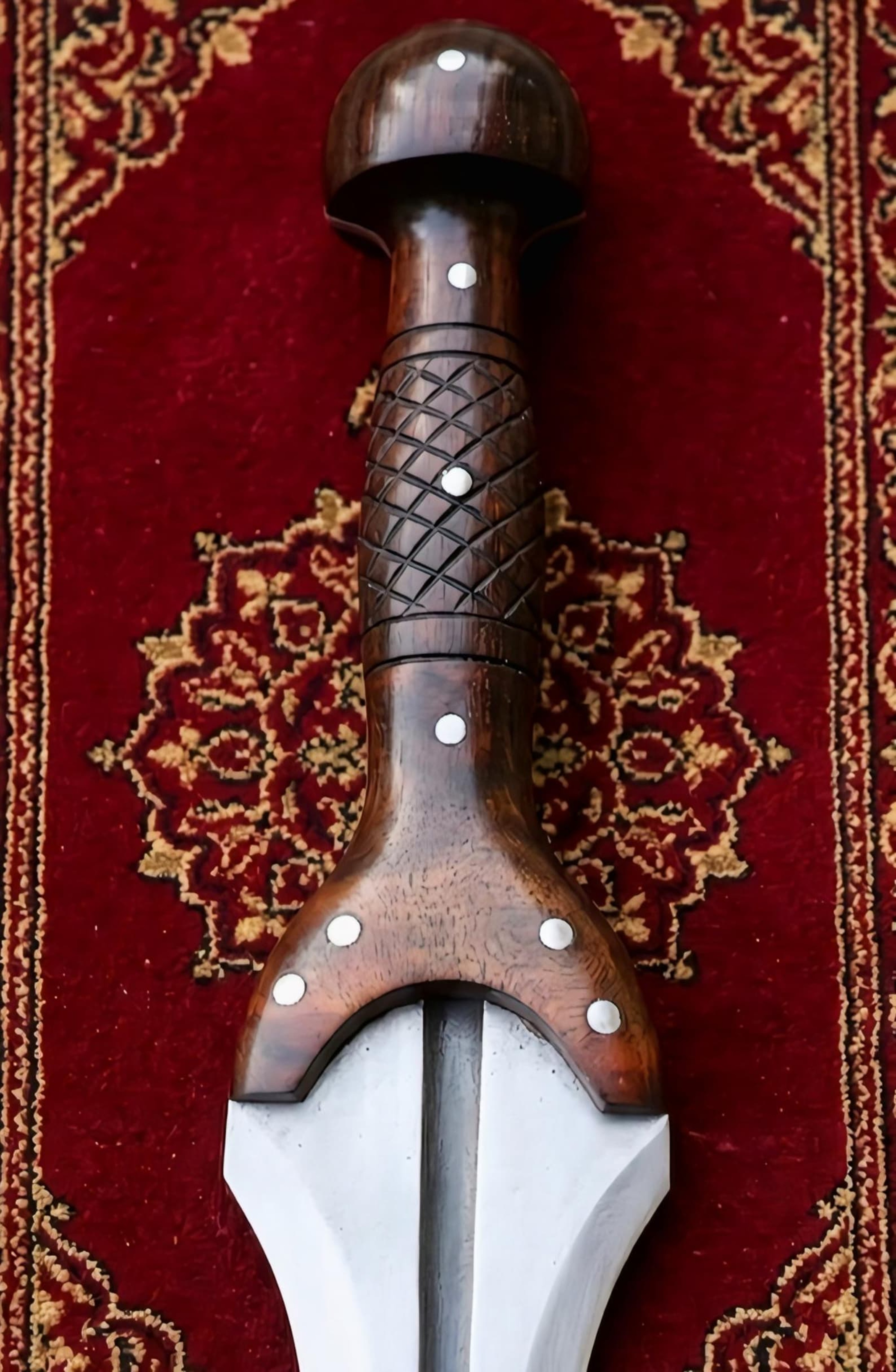 Handmade Steel Fantasy Sword Medieval Warrior Blade With Leather Sheath Cosplay Prop 3