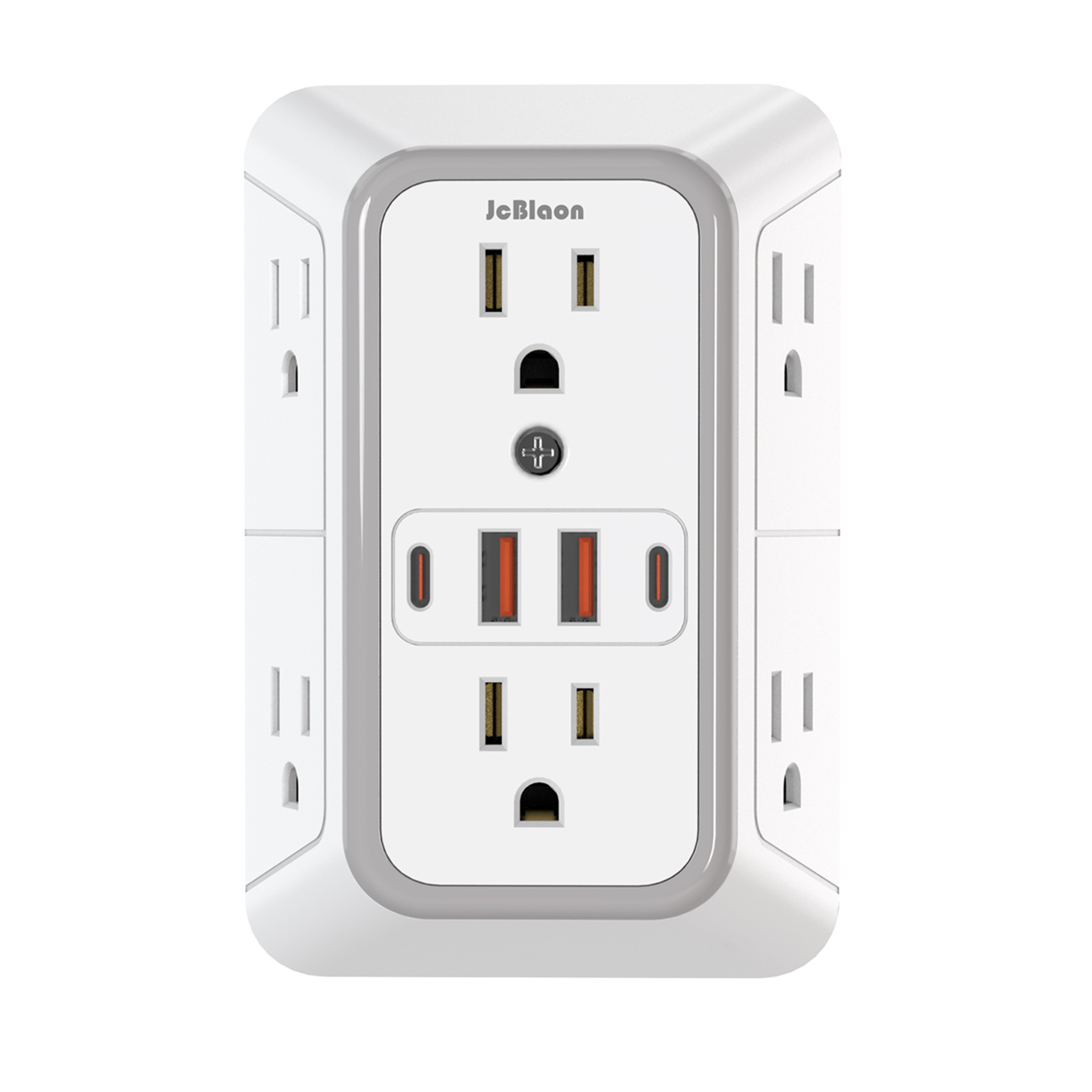 Universal Plug Power Strip 6 AC Outlets 4 USB Ports 2 TypeC Wall Socket with Network Filter  R