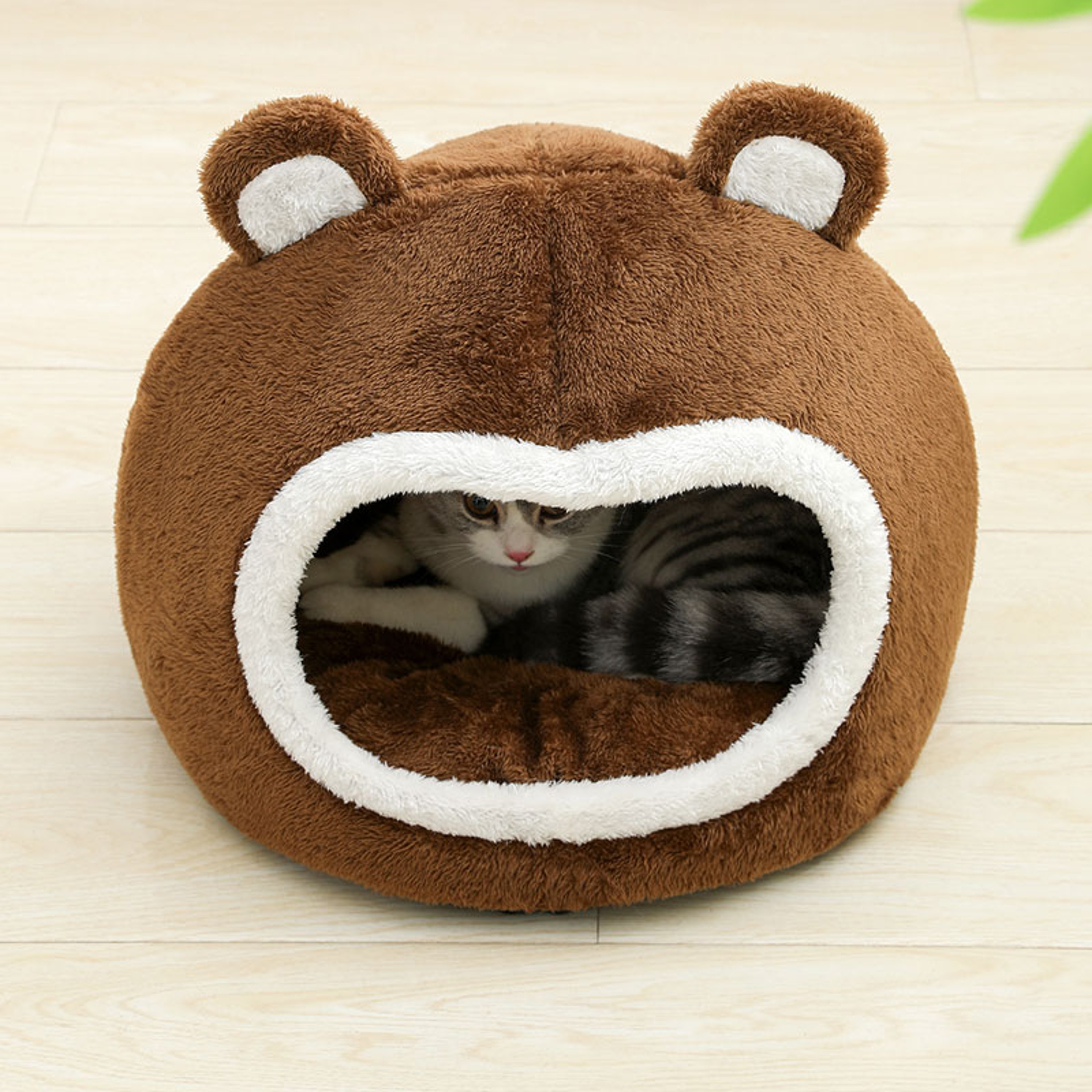 Funny Cat Bed Warm Pet House Soft Long Plush Kitten Lounger Cushion Small Dogs Tent Cave Beds For C 2