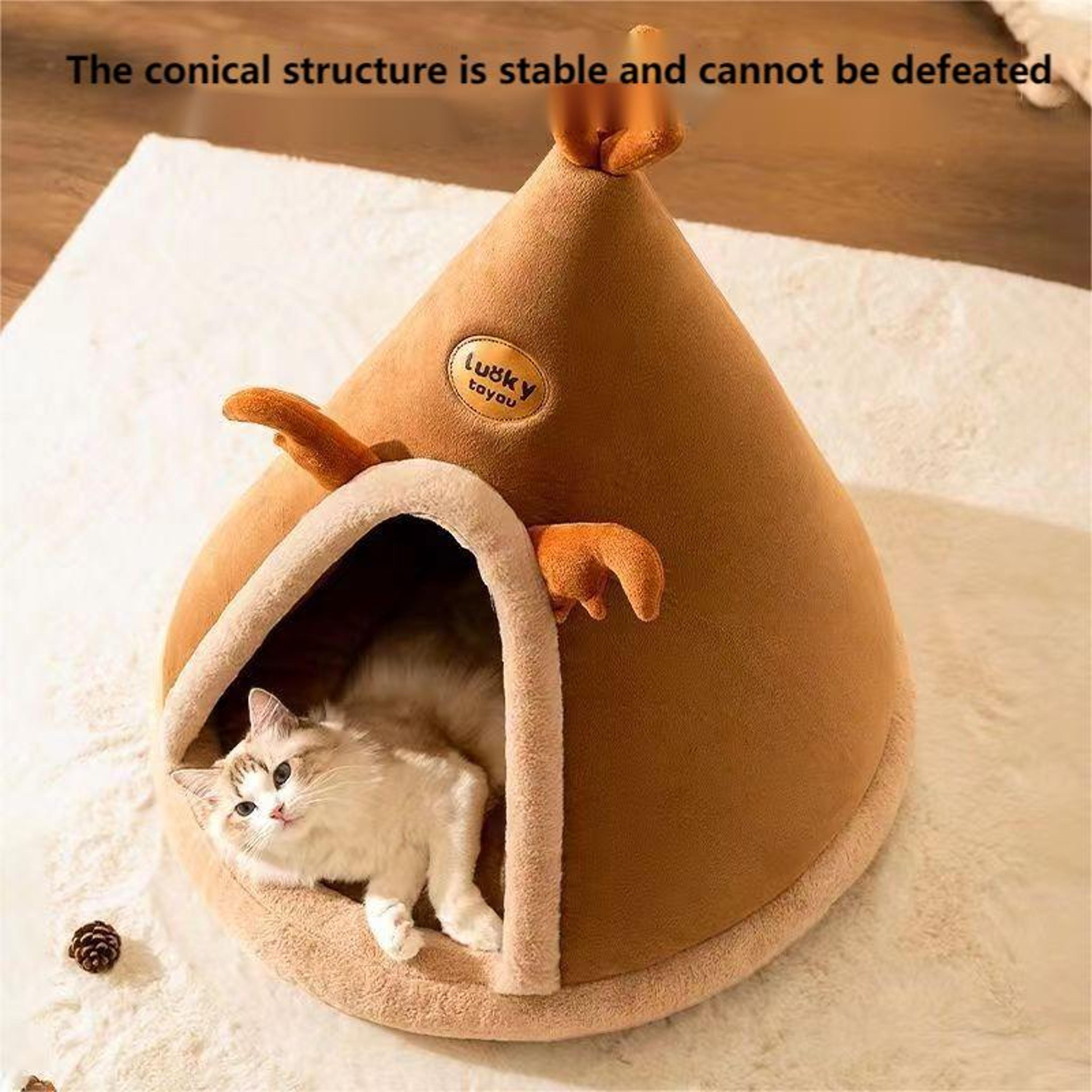 Cat House Enclosed For Winter Dismantlable Warm Nest For Cats Four Seasons Cozy Christmas Bed 3