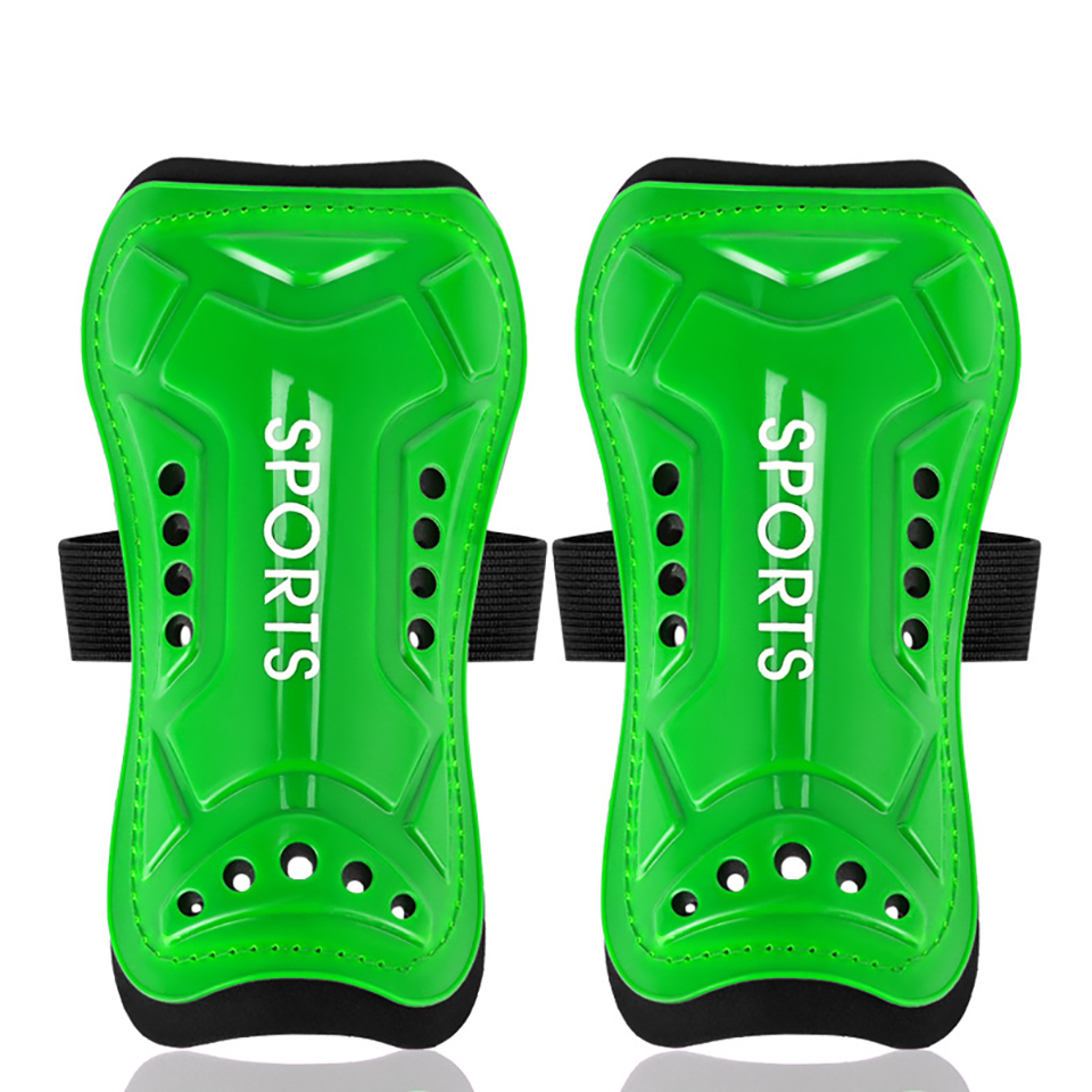 Children Football Calf Protection, Youth Adults Soccer Shin Guards, Leg Pads with Shin Support Straps – view 12