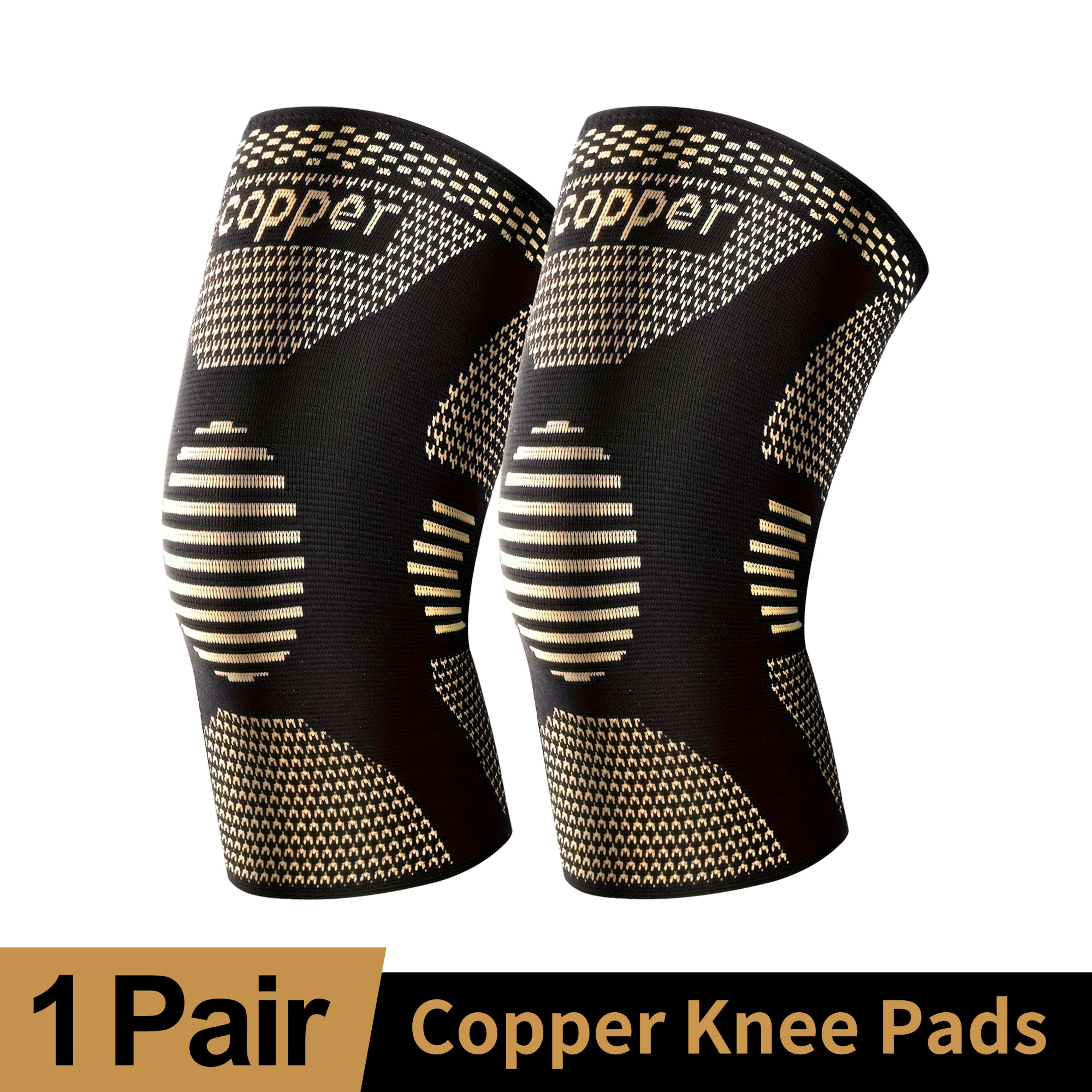 Copper Ion Sports Knee Pads, Non-Slip Basketball Fitness & Running Brace, Breathable Outdoor Support – view 1