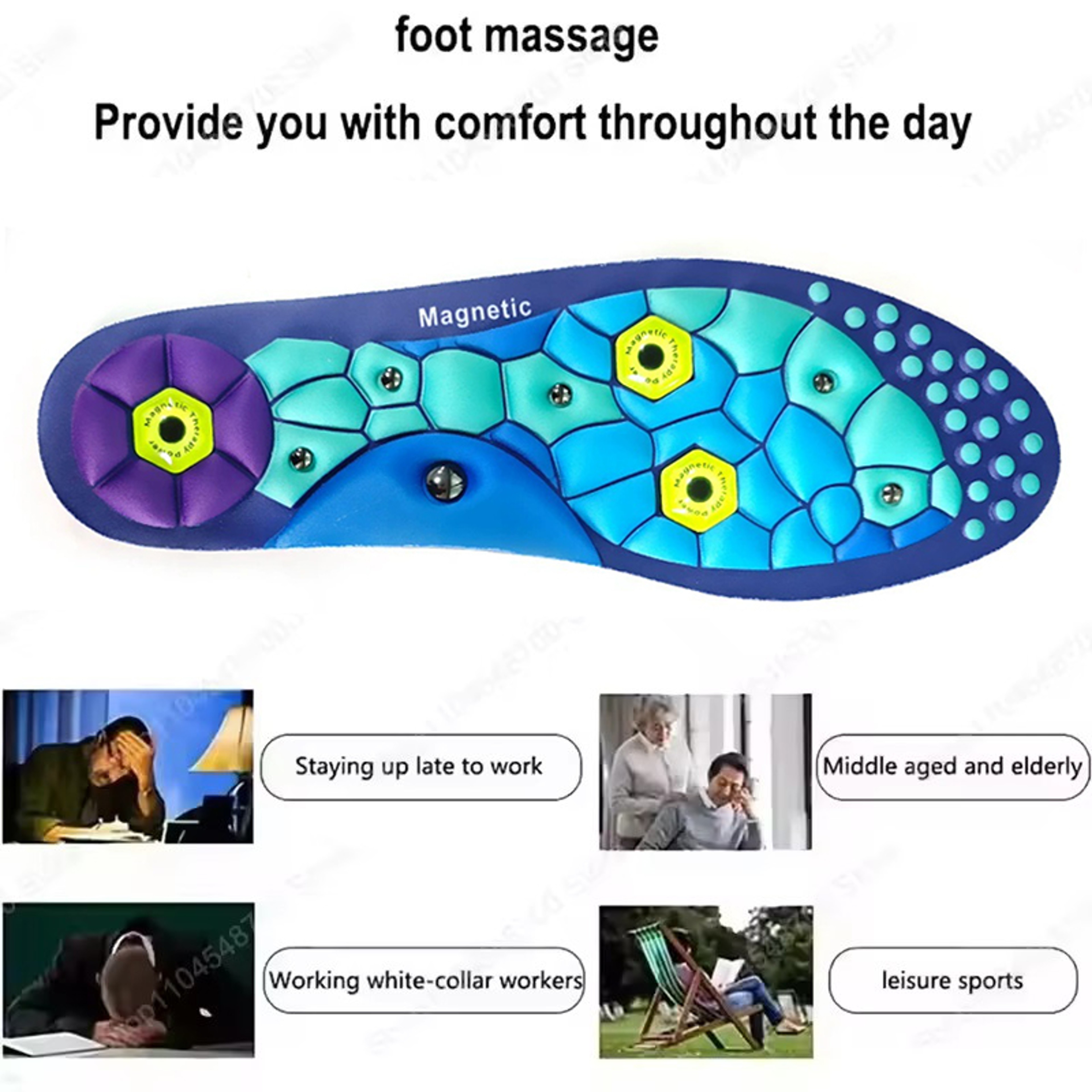 Foot Acupressure Enhanced Magnetic Insoles, Orthopedic Therapy Pads, Detox Massage Inserts, Pain Relief Support – view 5