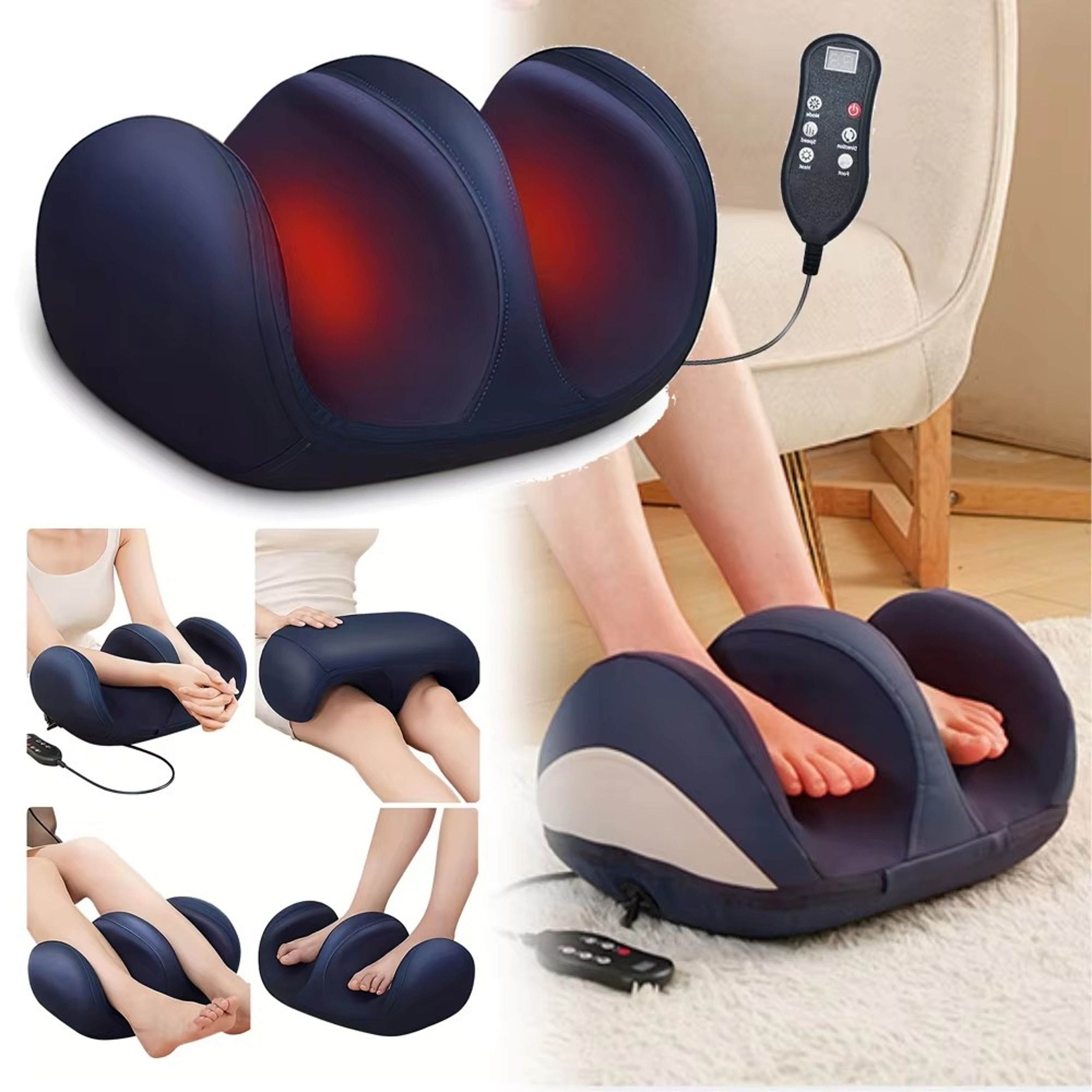 Leg Massage Heated Roller Pressure Super Big Electric Foot Calf Massager Compression Relax Feet Mus 0