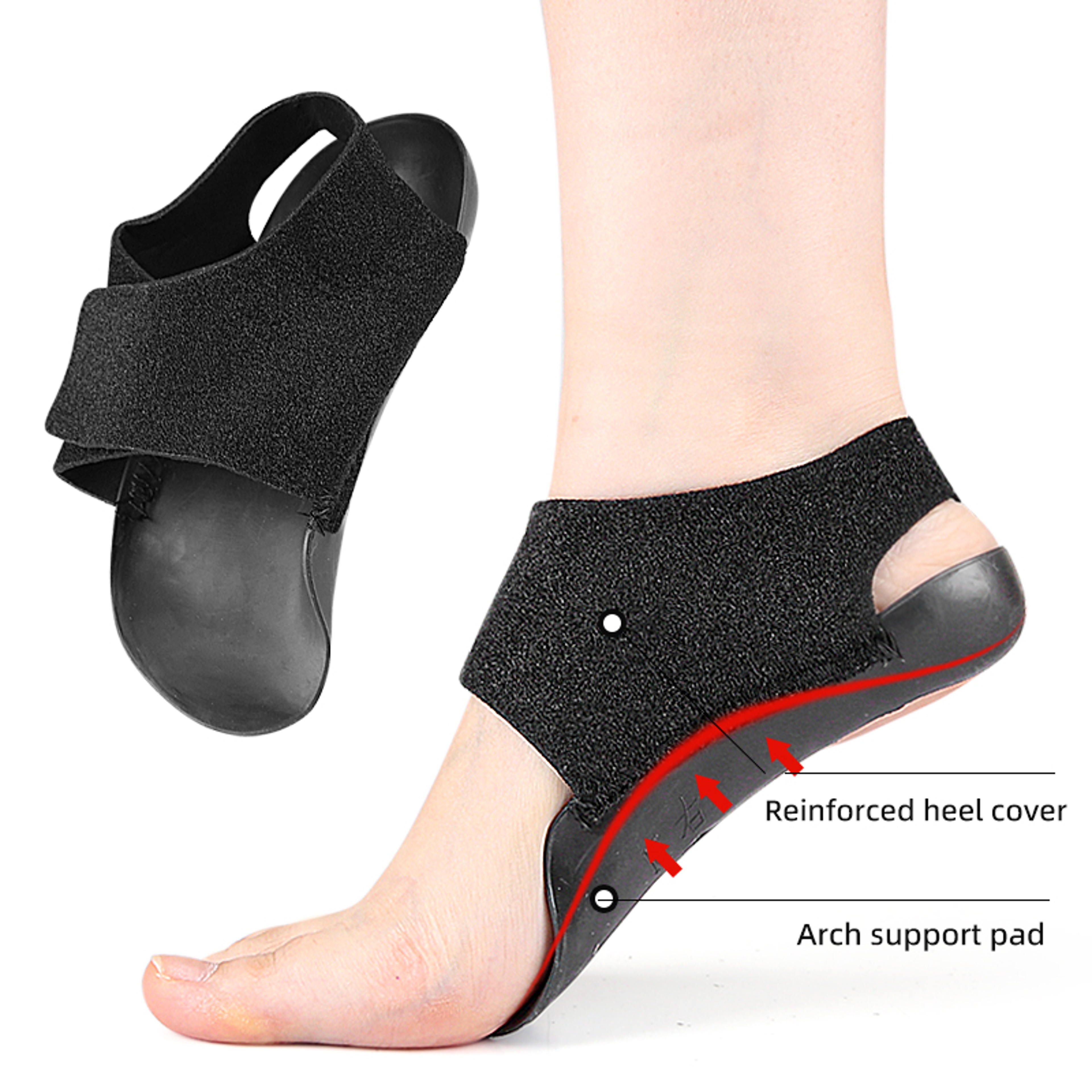 Arch Support Sleeves, Elastic Gel Pads Cushioned, Fabric Arch Socks for Plantar Fasciitis Heels, Flat Foot Pain Relief – view 3