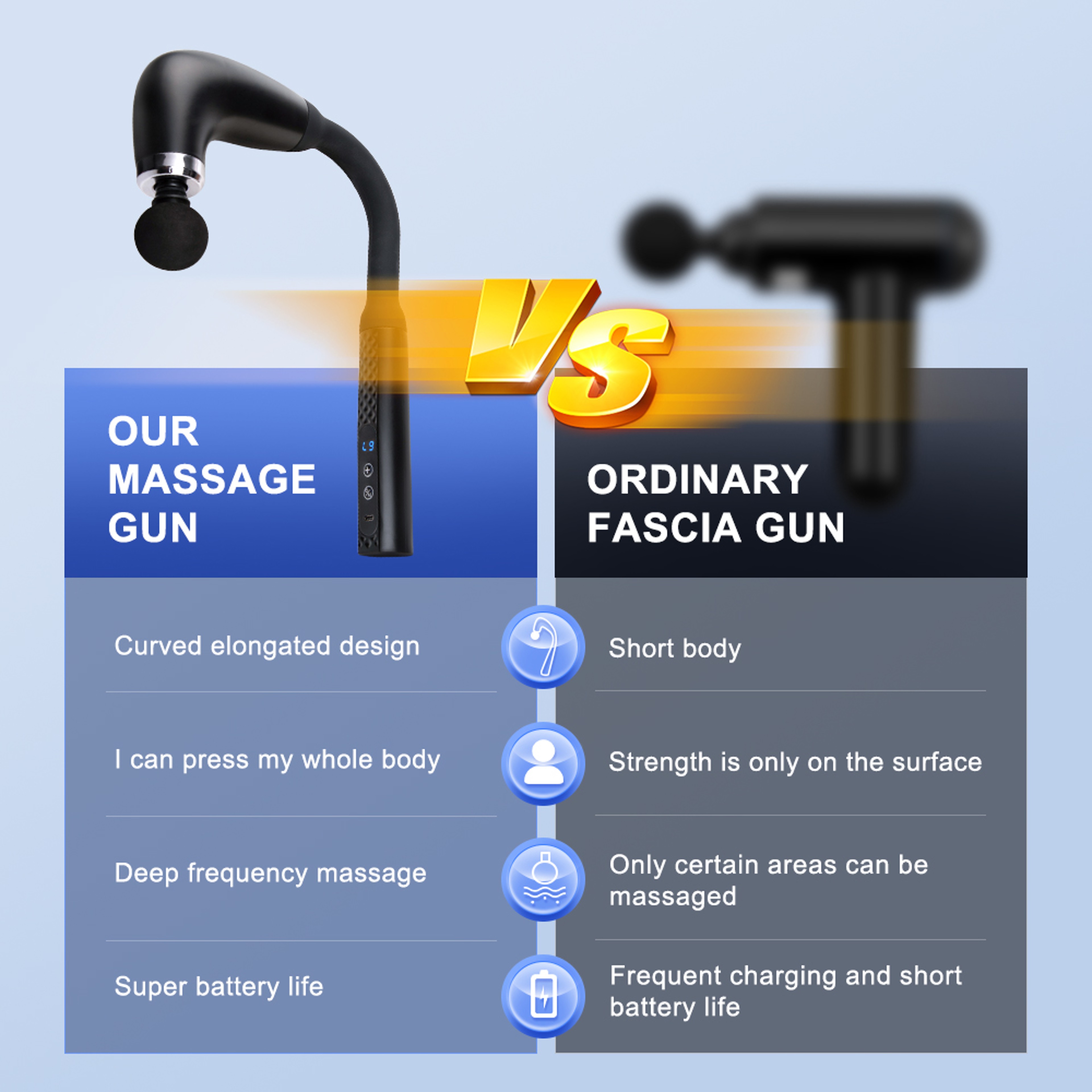 High Frequency Vibration Massage Gun Fascia Gun With Bent Handle Muscle Relaxation Back And Neck Ma 2
