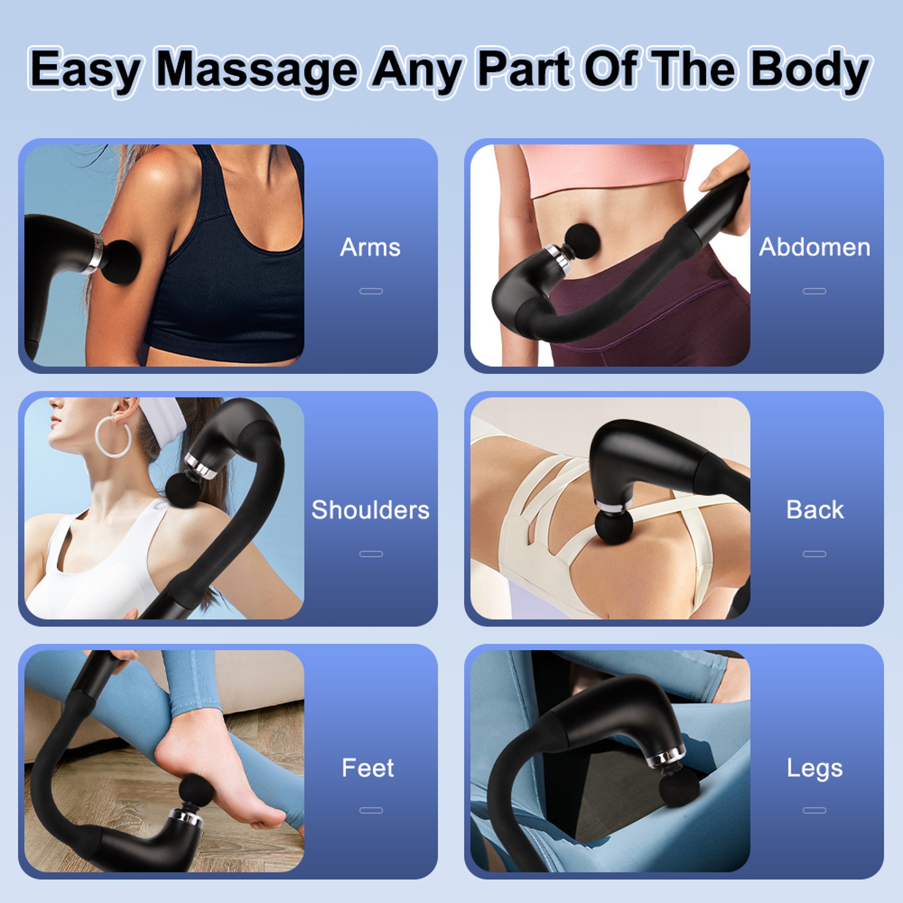 High Frequency Vibration Massage Gun Fascia Gun With Bent Handle Muscle Relaxation Back And Neck Ma 5