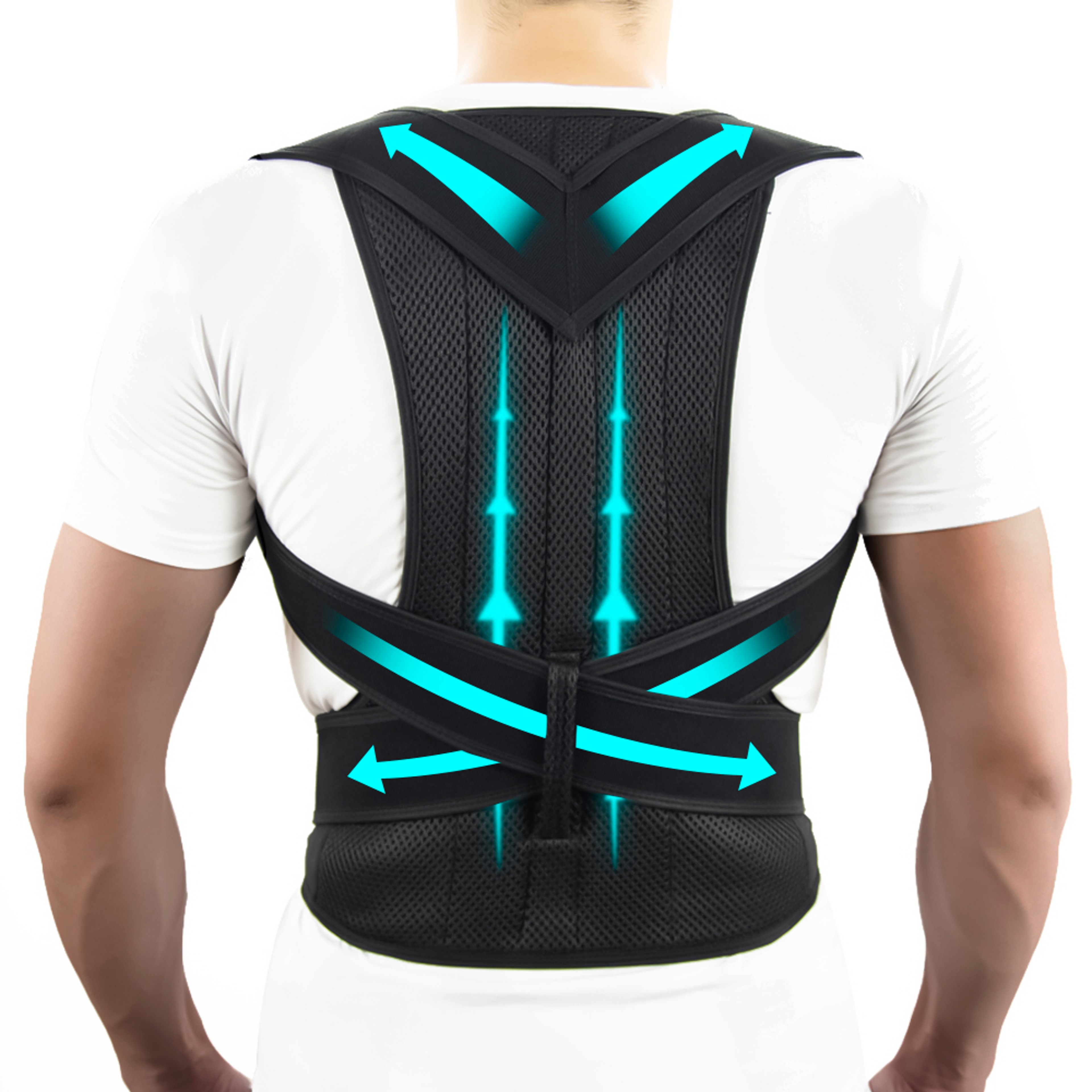 Adjustable Back Brace Posture Corrector, Shoulder Straightener, Full Back Support for Men and Women – view 1