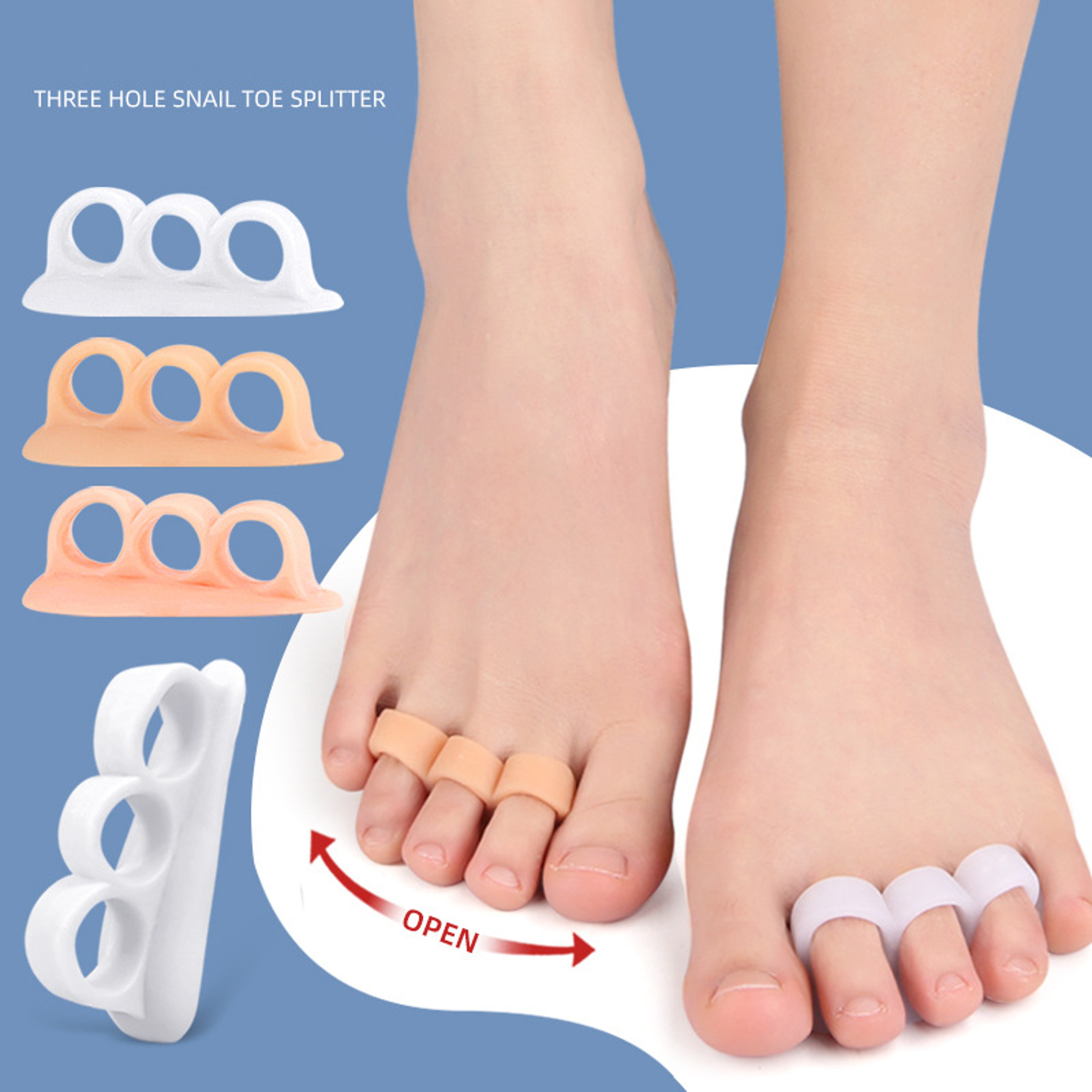 Orthopedic Silicone Gel Bunion Adjuster Hammer Toe Support Pads Foot Care Separator For Pain Relief 2