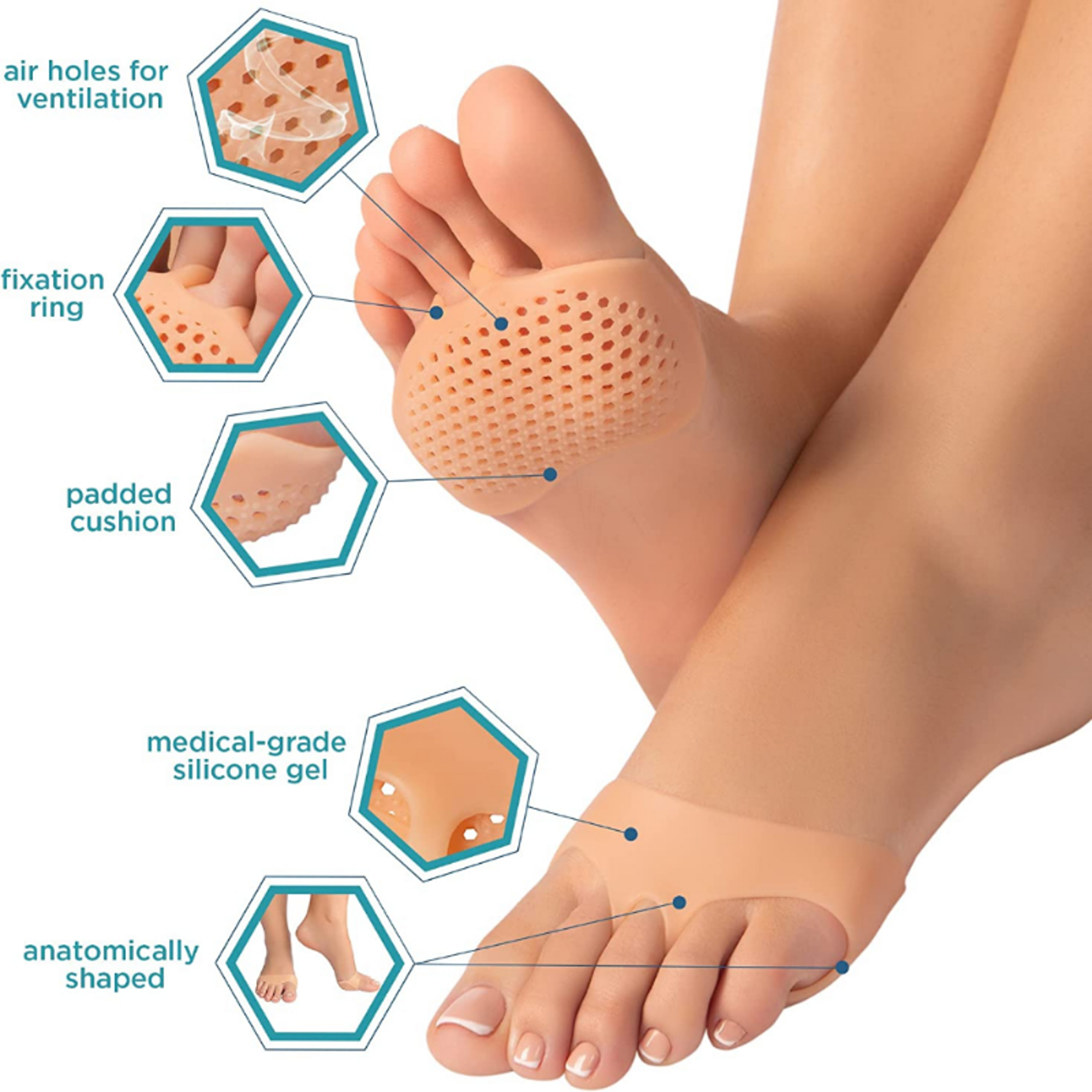 Orthopaedic Foot Protector, Silicone Gel Insoles Toe Separator for Hallux Guard Cushion – view 4