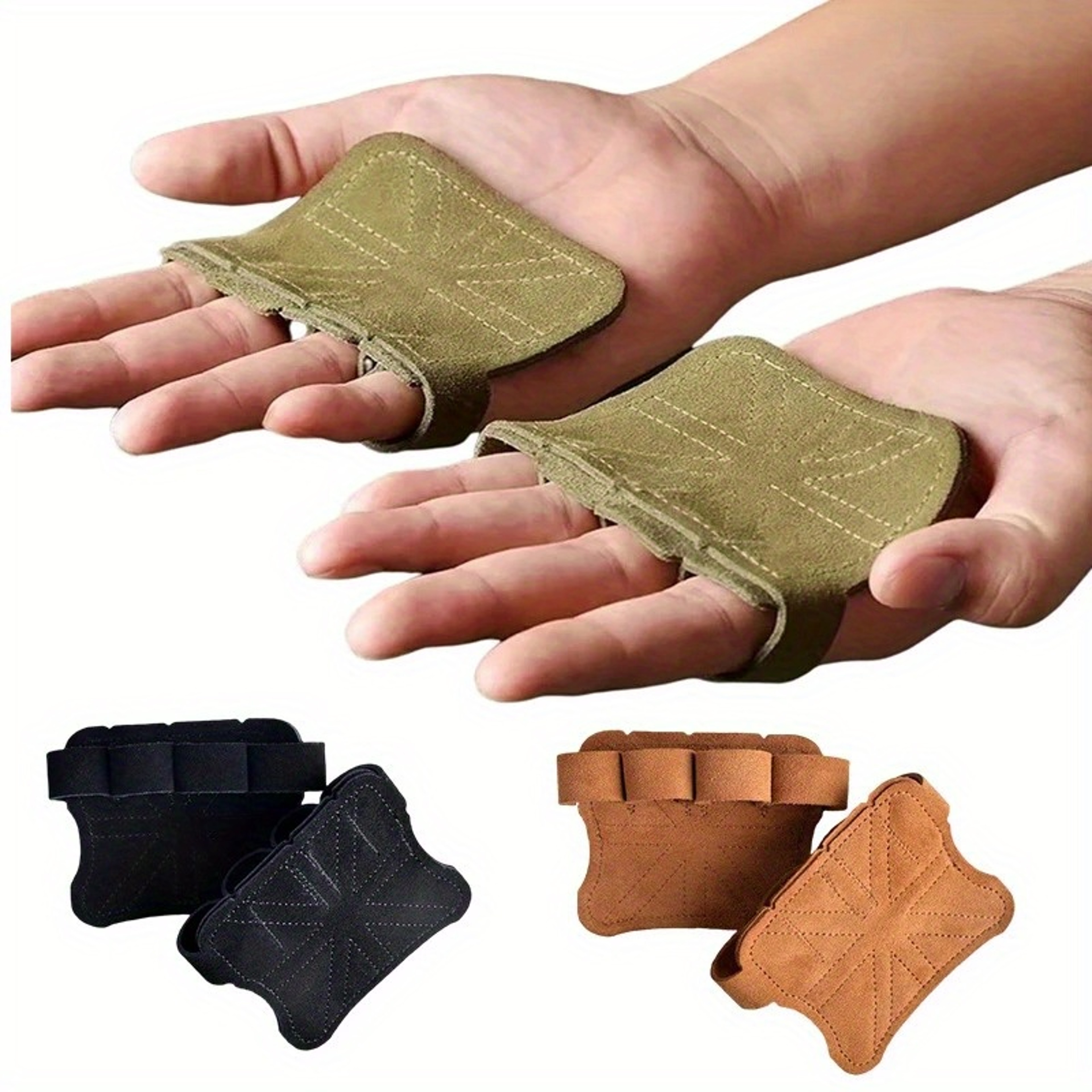Non-Slip Fitness Gloves for Pull-Ups, Wear-Resistant Grip, Multi-Color Cowhide Leather Palm Protection – view 6