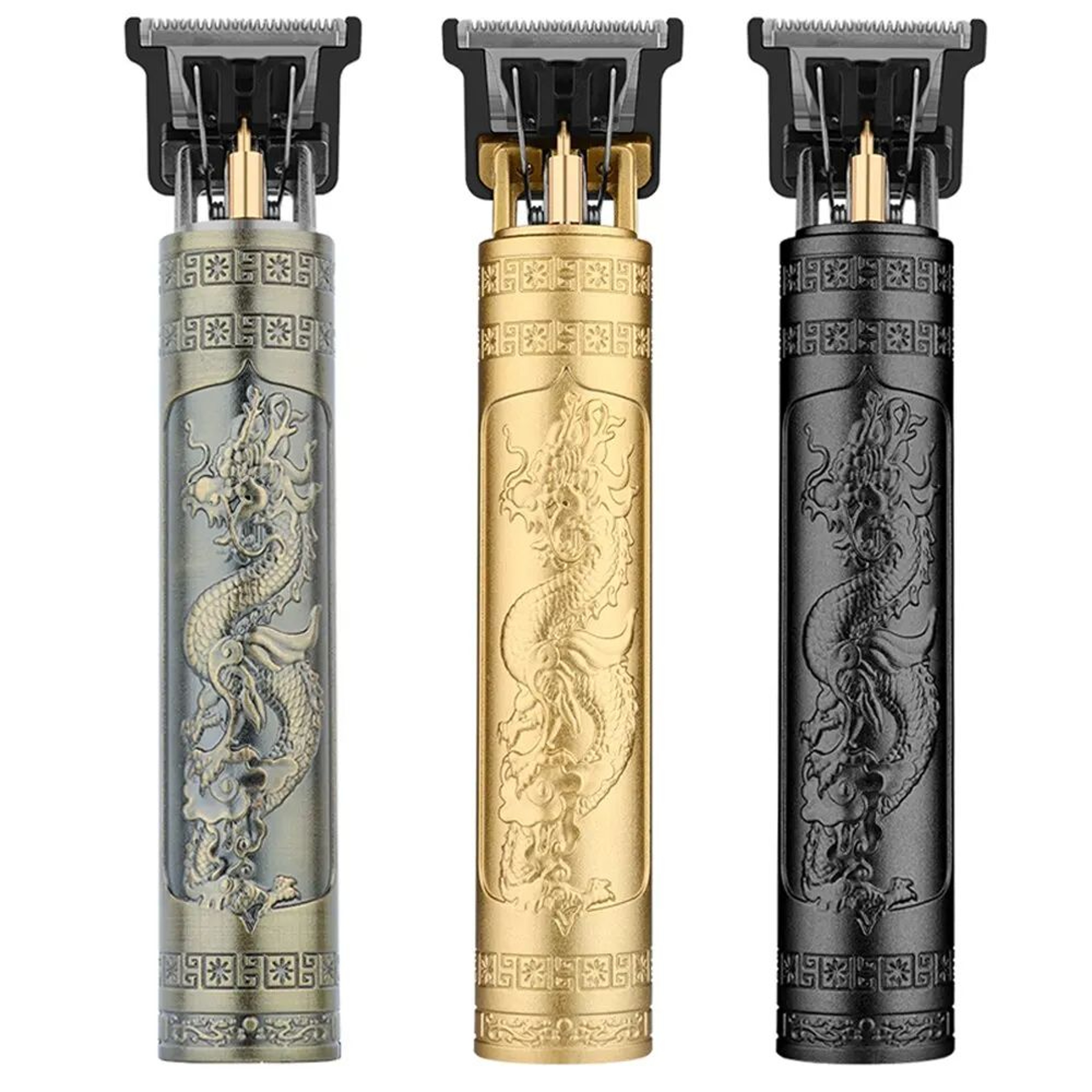 Professional T9 Hair Clipper  Vintage Rechargeable Trimmer  Shaver For Men Dragon Buddha Design 0
