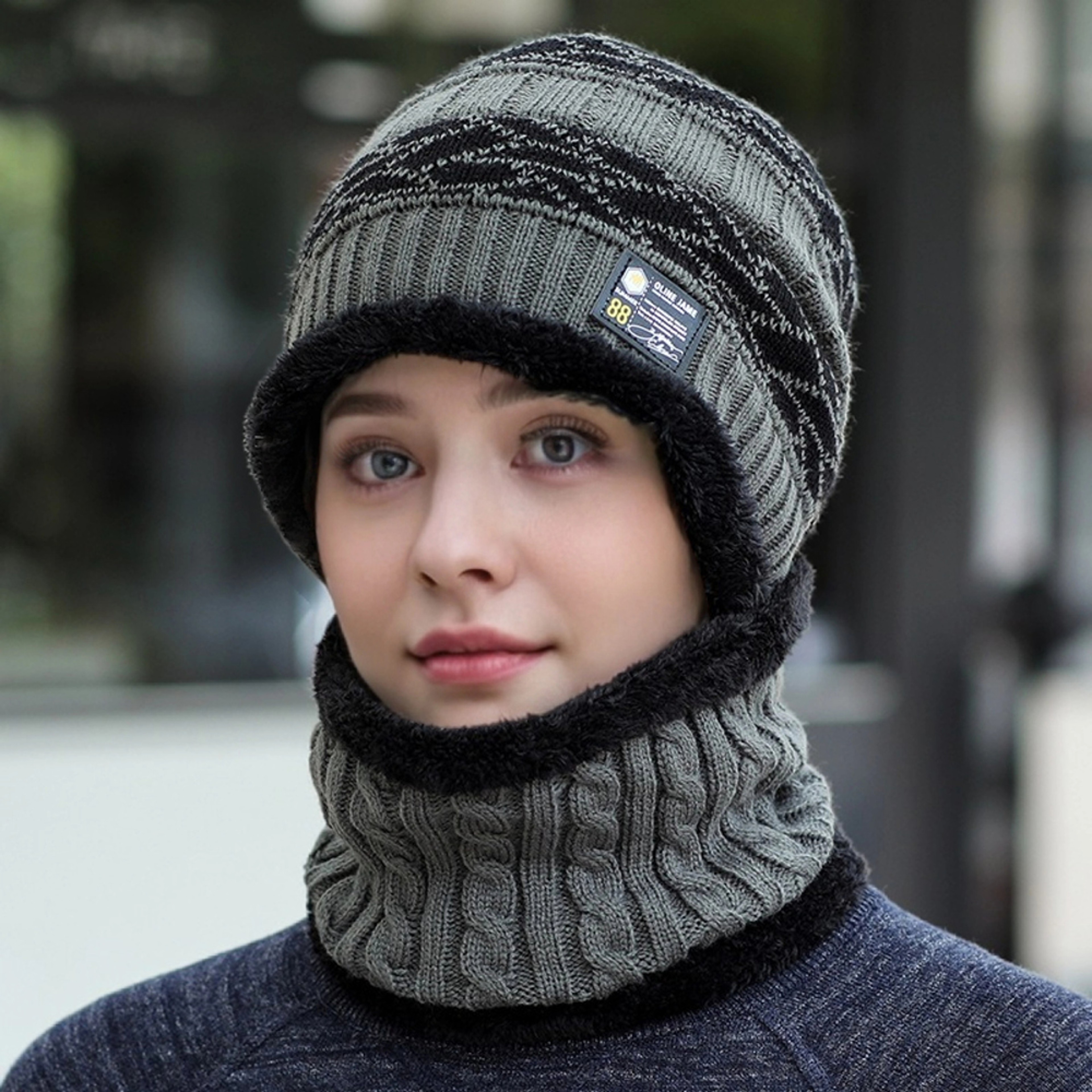 Stylish Winter Hats For Men And Women Knitted Beanie Cap Plush Fur Lining Warm Thick Hot Sale 2