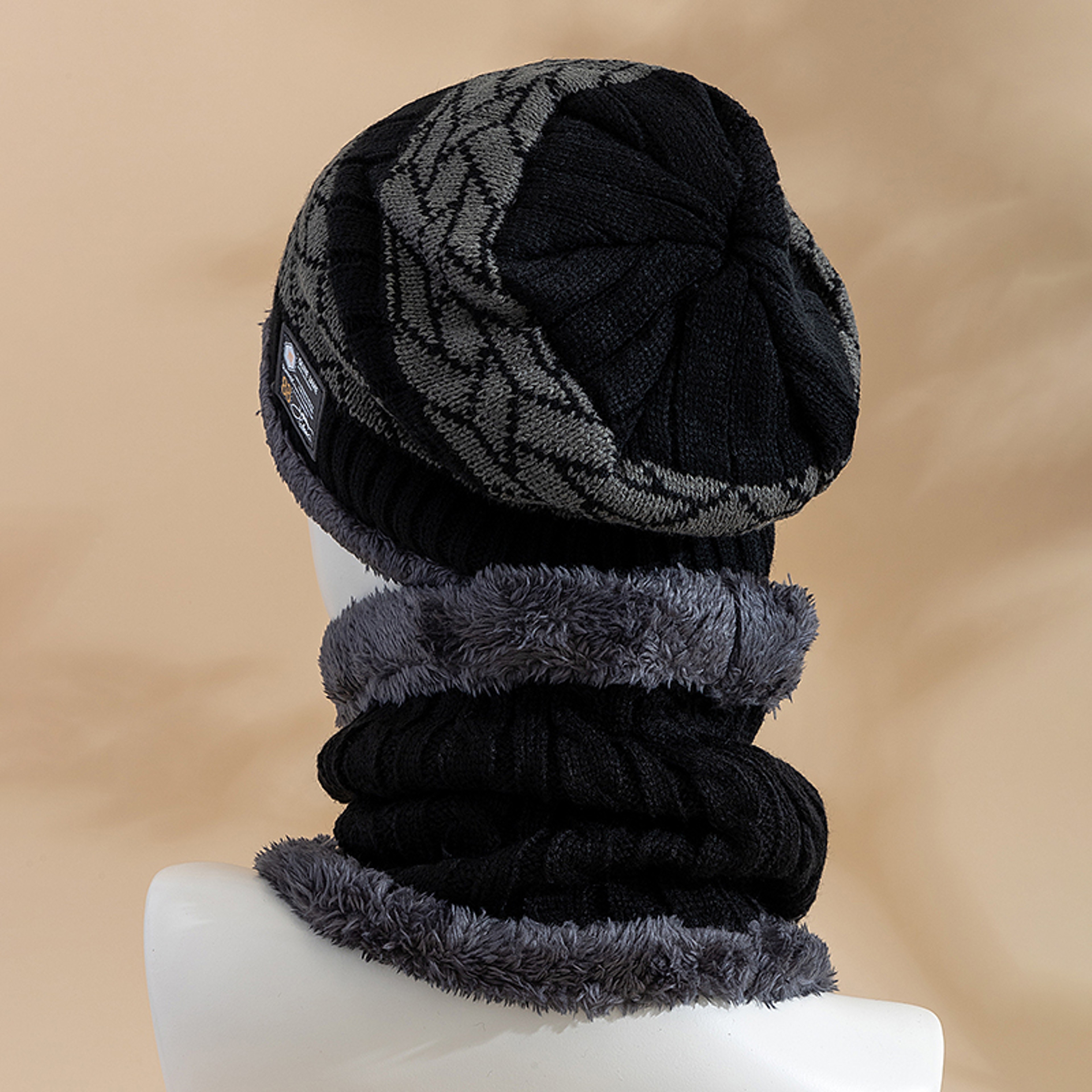 Stylish Winter Hats For Men And Women Knitted Beanie Cap Plush Fur Lining Warm Thick Hot Sale 4