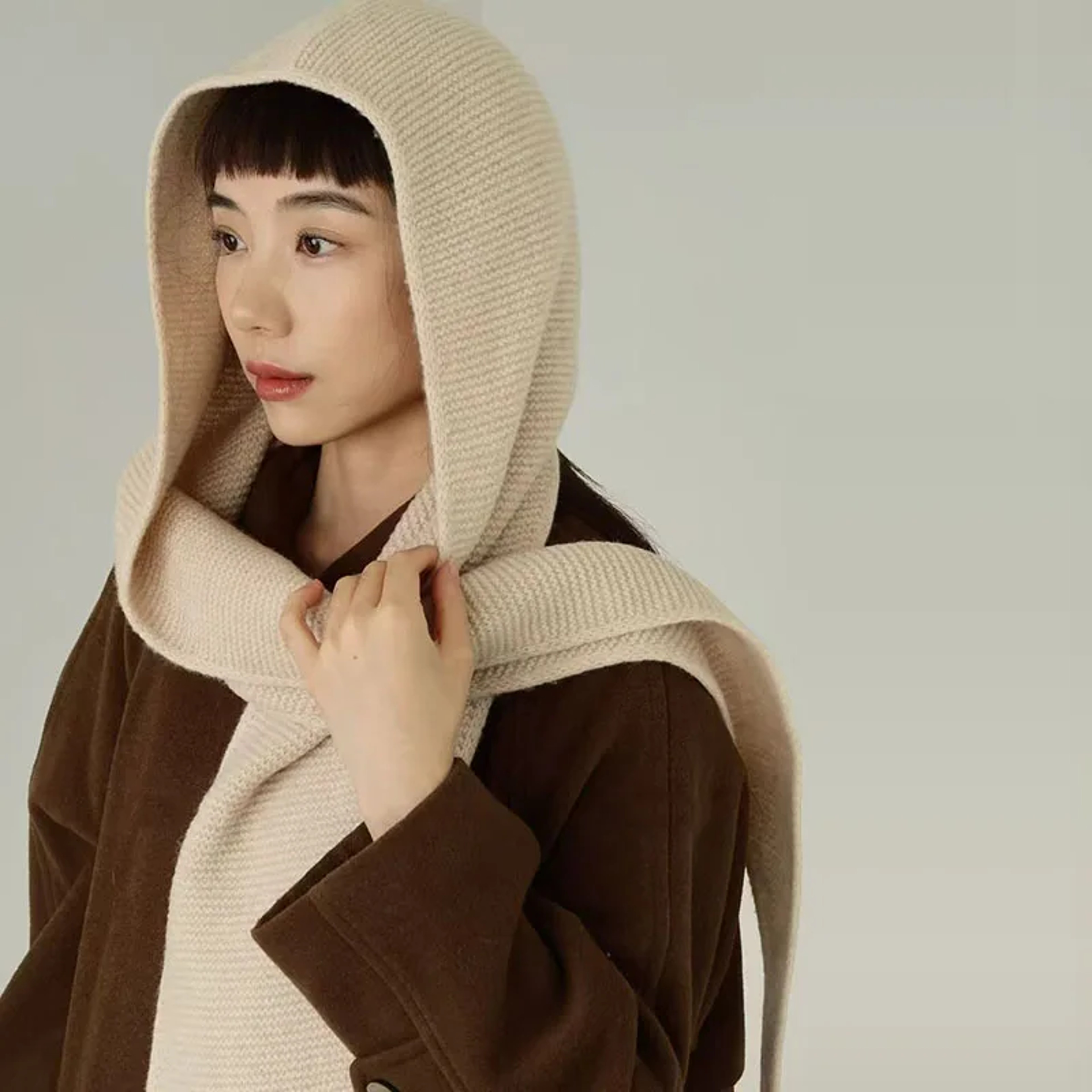 Winter Wool Big Sophie Scarf Oversize Hood Balaclava Bomber Hat Women Windproof Ear Protection Warm 9
