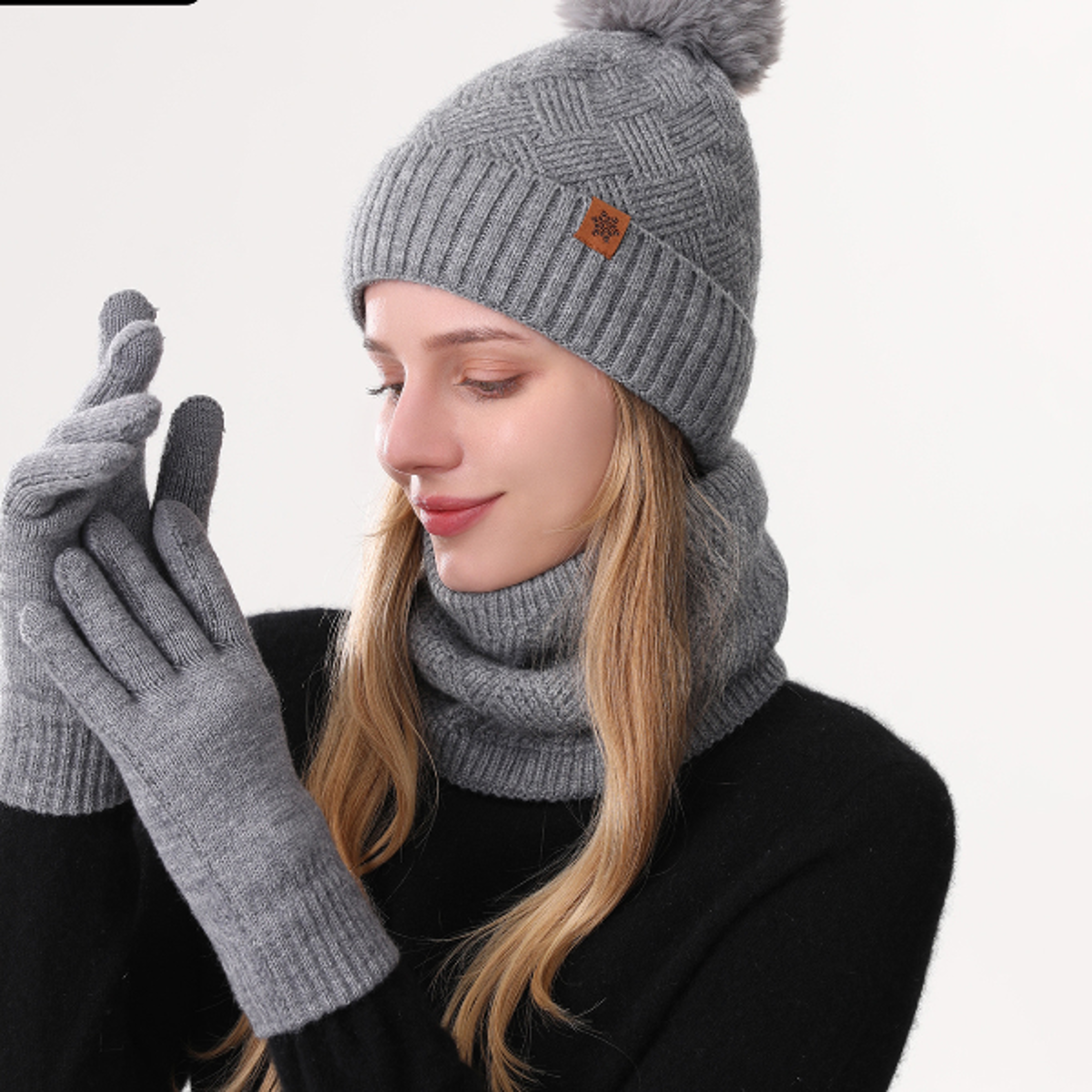 Shop Mens and Womens Outdoor Warm Fleecelined Knitted Hats Coldproof Doublelayer Winter Stock