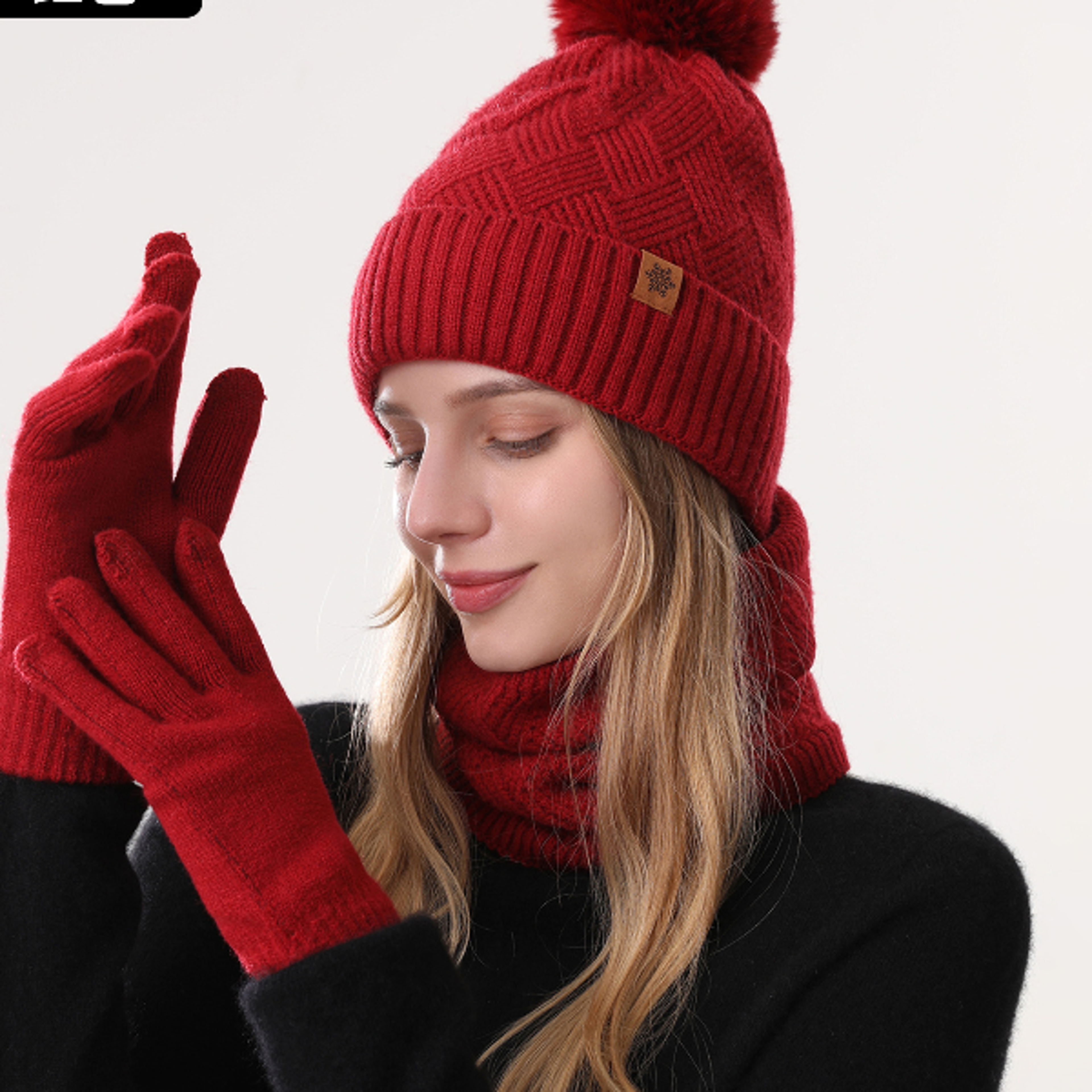 Shop Mens and Womens Outdoor Warm Fleecelined Knitted Hats Coldproof Doublelayer Winter Stock