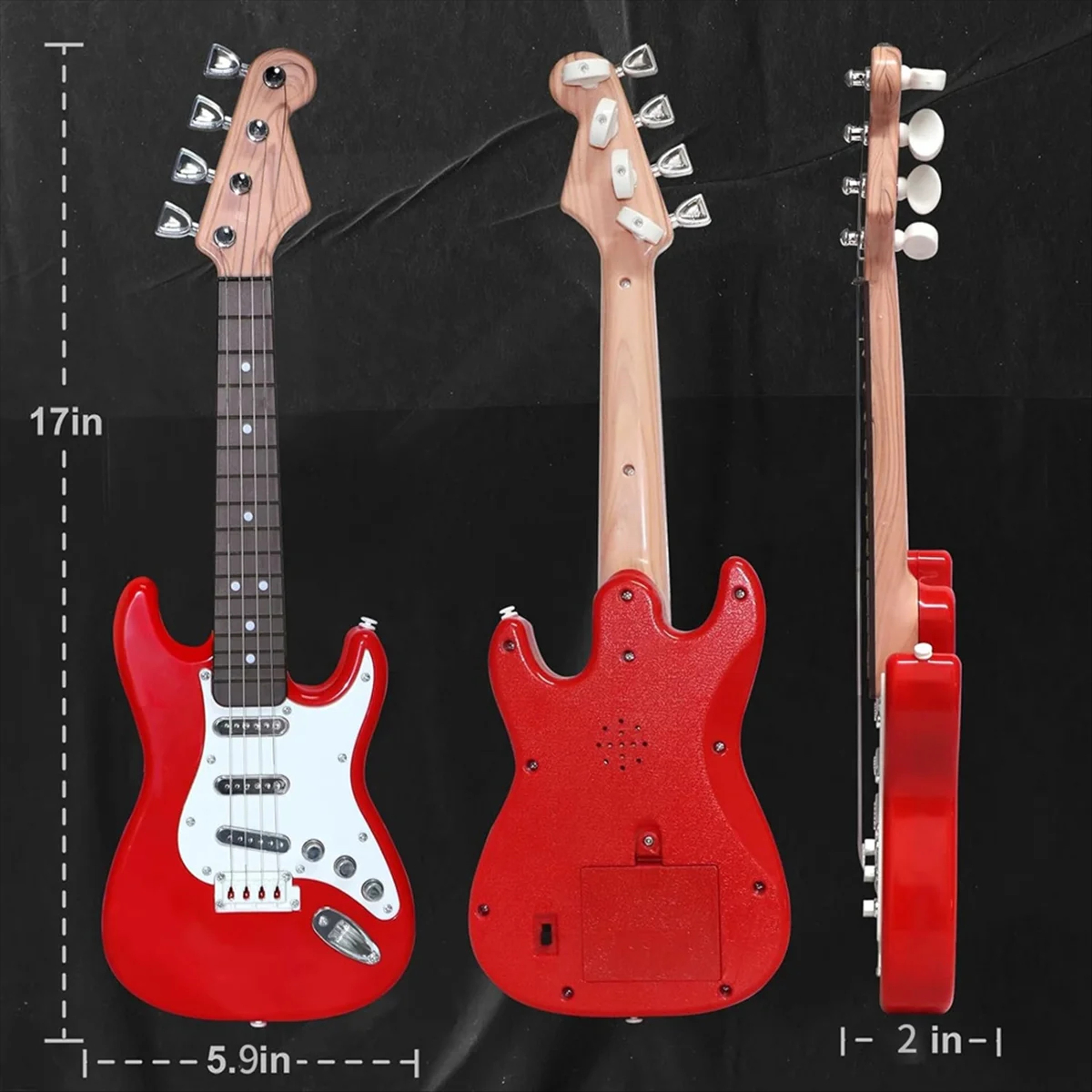 Kids Electric Guitar Toy With Strings LED Lights Rechargeable Musical Instrument Birthday Party Gif 5