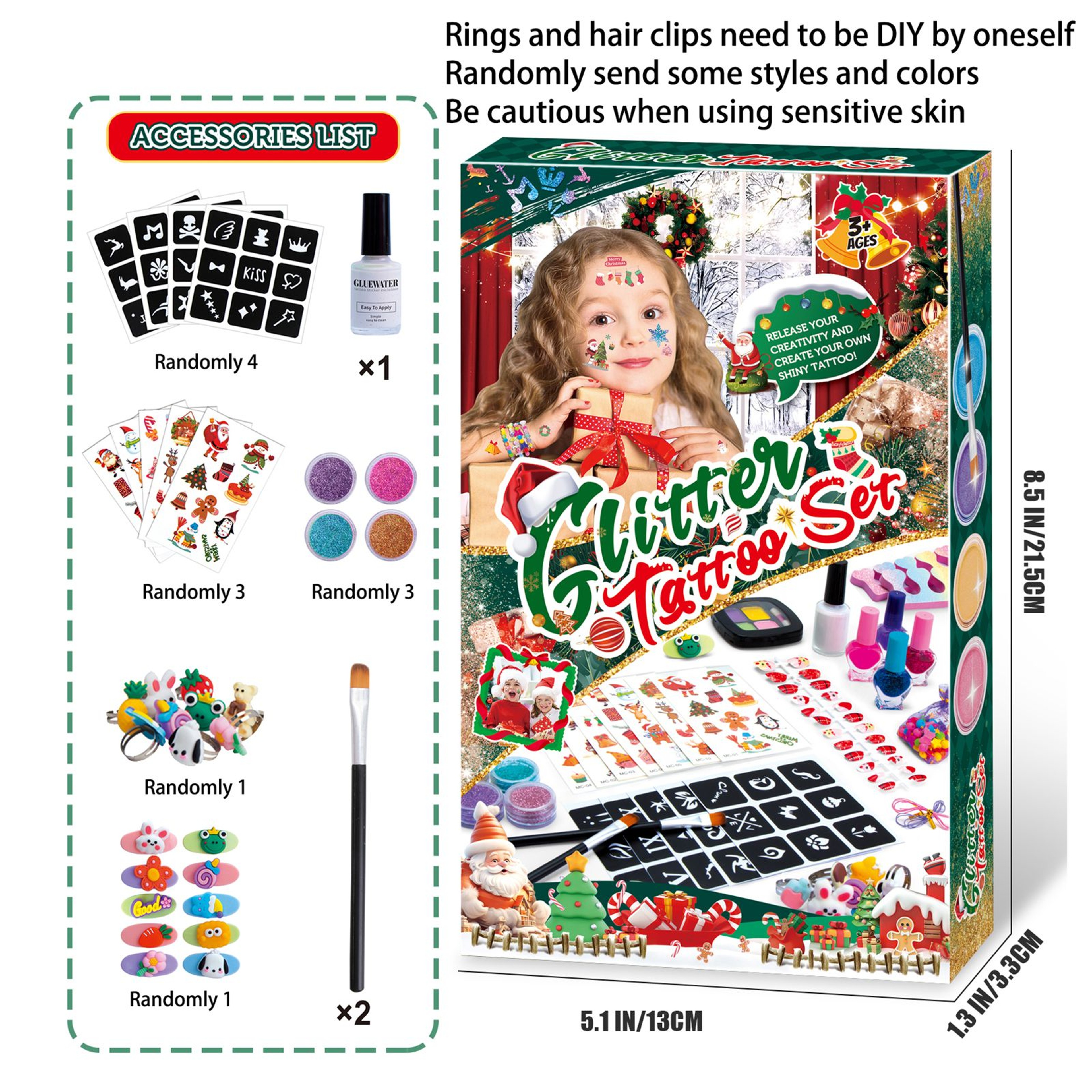Christmas DIY Makeup And Armor Set Jewelry Beads Necklaces Hairpins Cartoon Toys Gifts For Children 7