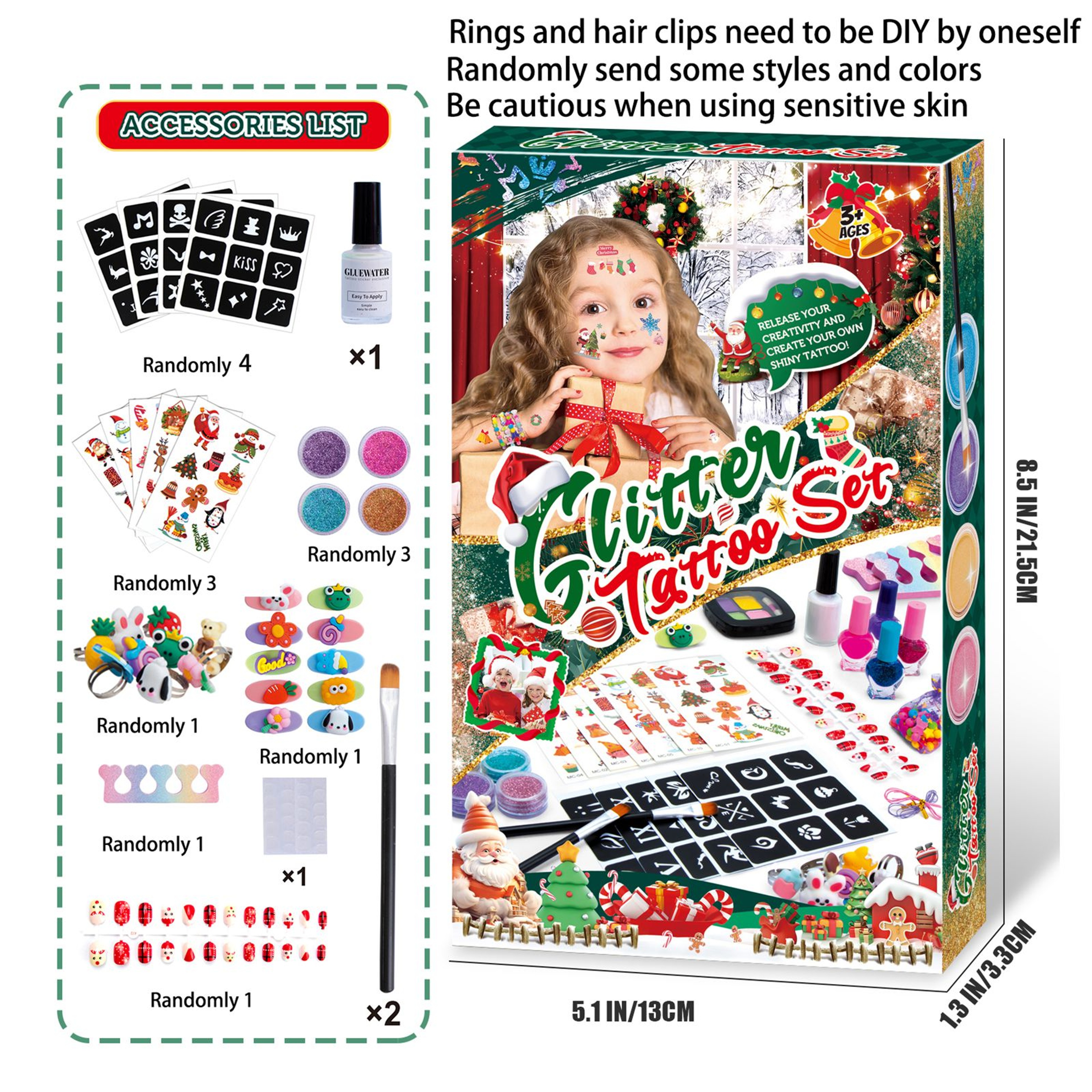 Christmas DIY Makeup And Armor Set Jewelry Beads Necklaces Hairpins Cartoon Toys Gifts For Children 8
