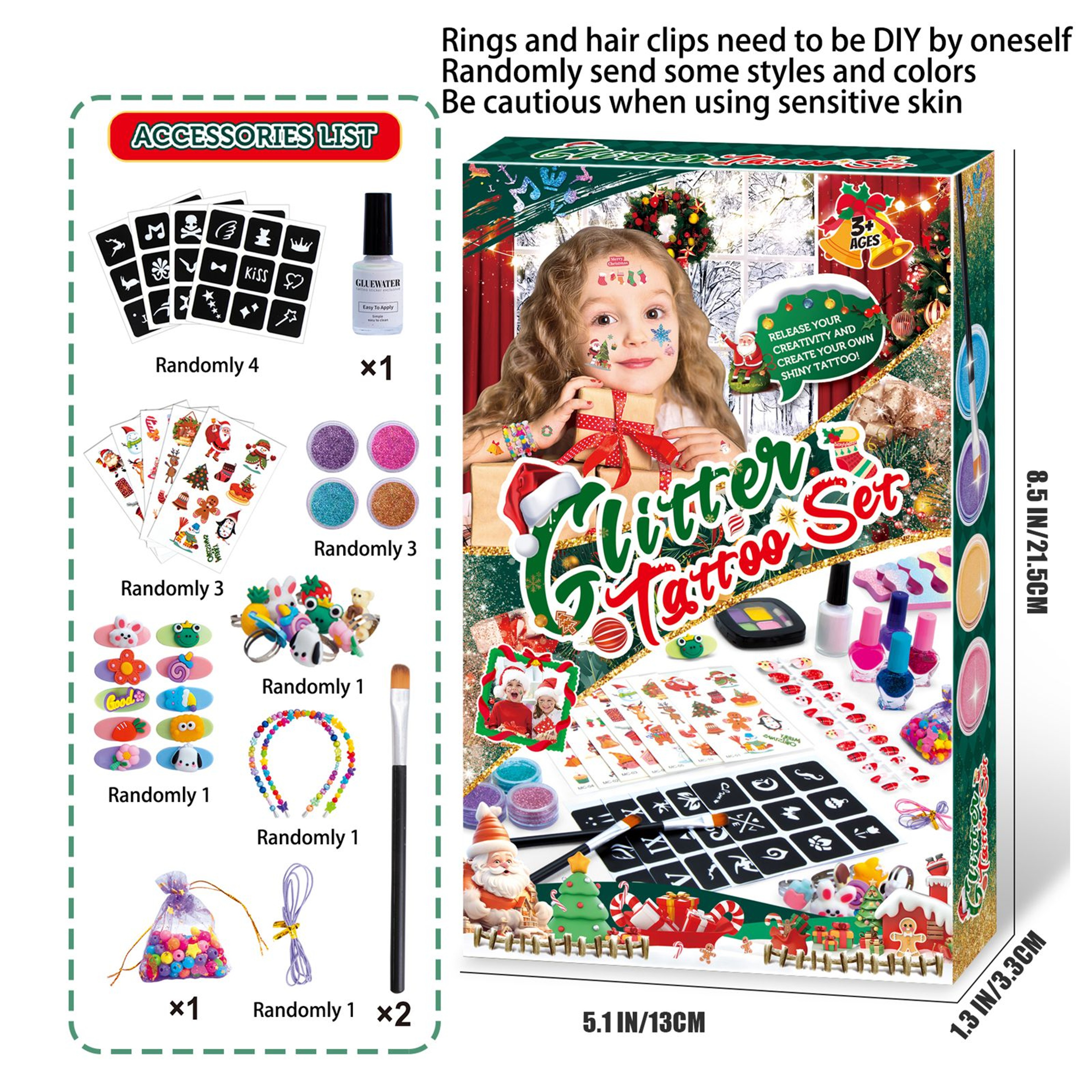 Christmas DIY Makeup And Armor Set Jewelry Beads Necklaces Hairpins Cartoon Toys Gifts For Children 9