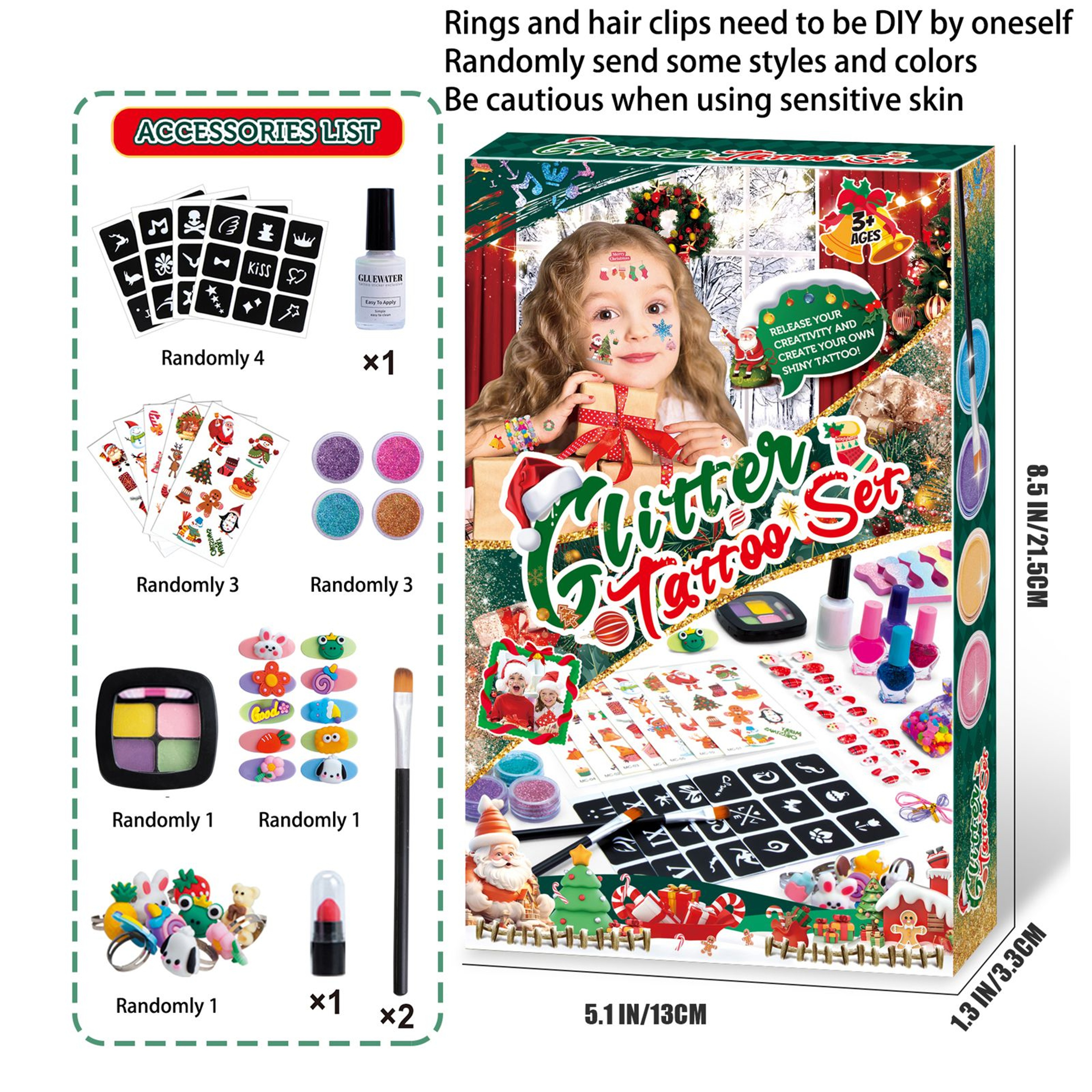 Christmas DIY Makeup And Armor Set Jewelry Beads Necklaces Hairpins Cartoon Toys Gifts For Children 10