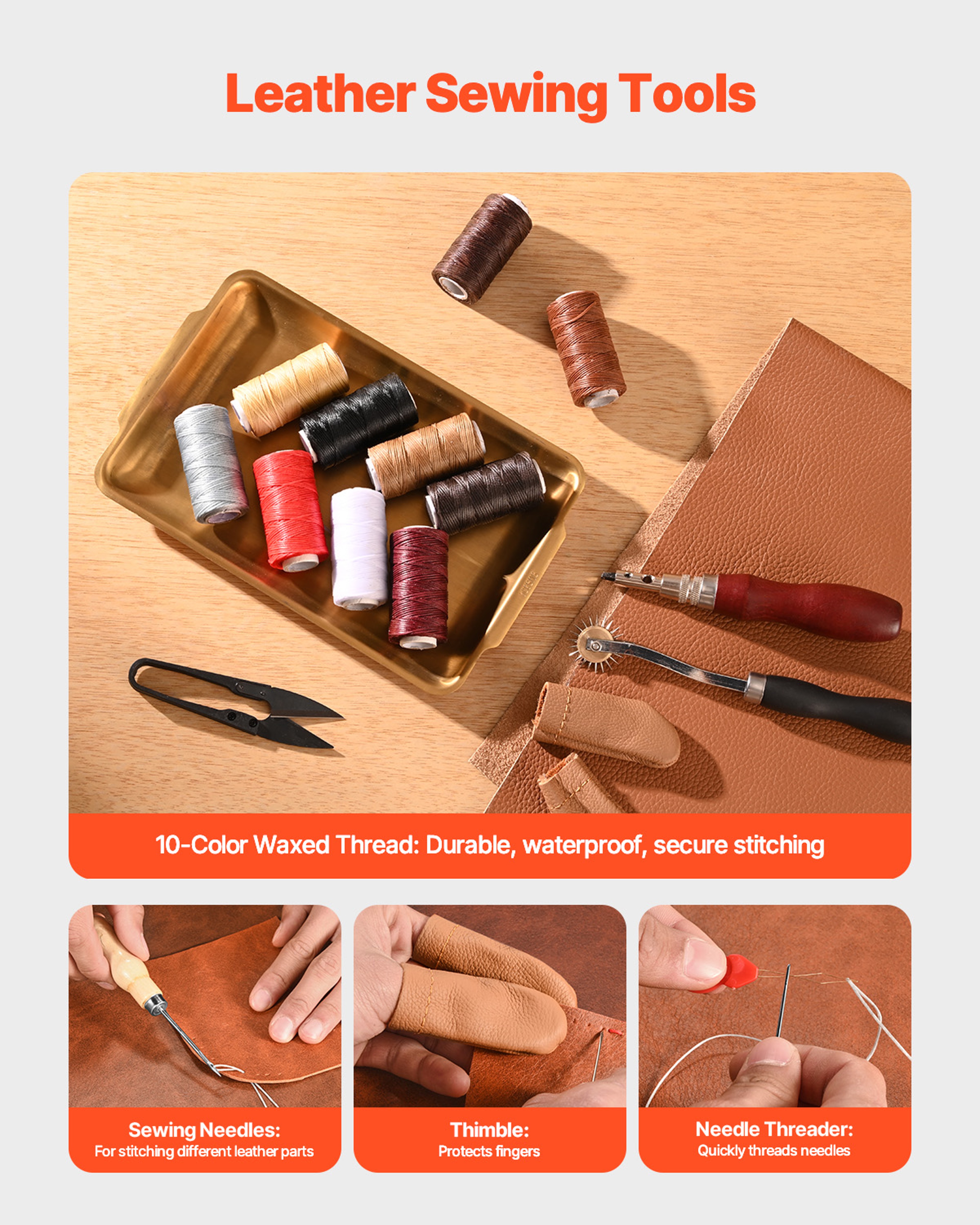 Leather Craft Tools Kit Engraving Punching Sewing Stamping Tools With Storage Bag 1
