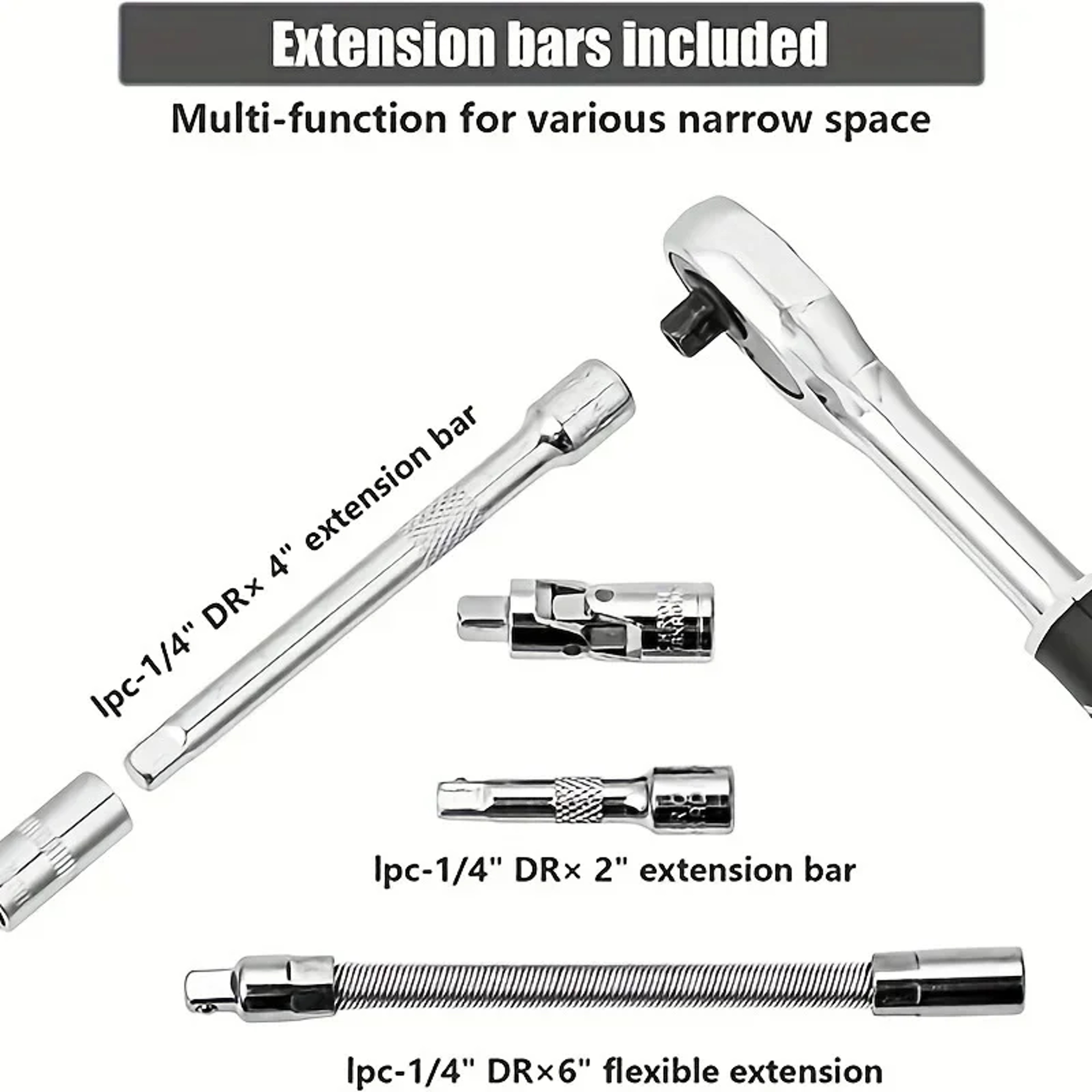 Car Repair Tool Kit Ratchet Wrench Set Socket Set Torque Repair Tools For Auto Repair 5
