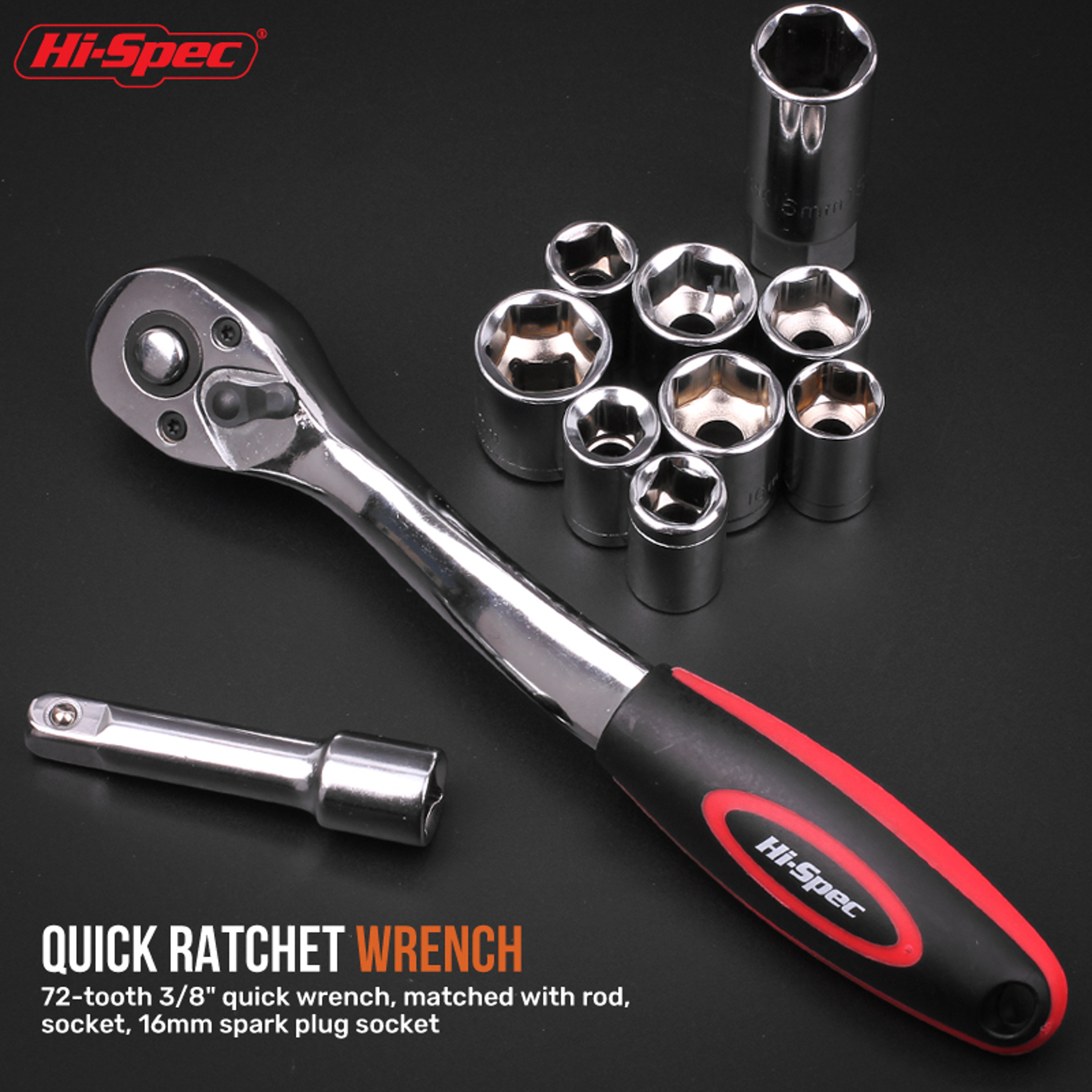 Daily Hand Tools Socket Sets For Home Repair HiSpec Car Repair Tool Kit With Socket Wrench Set 3