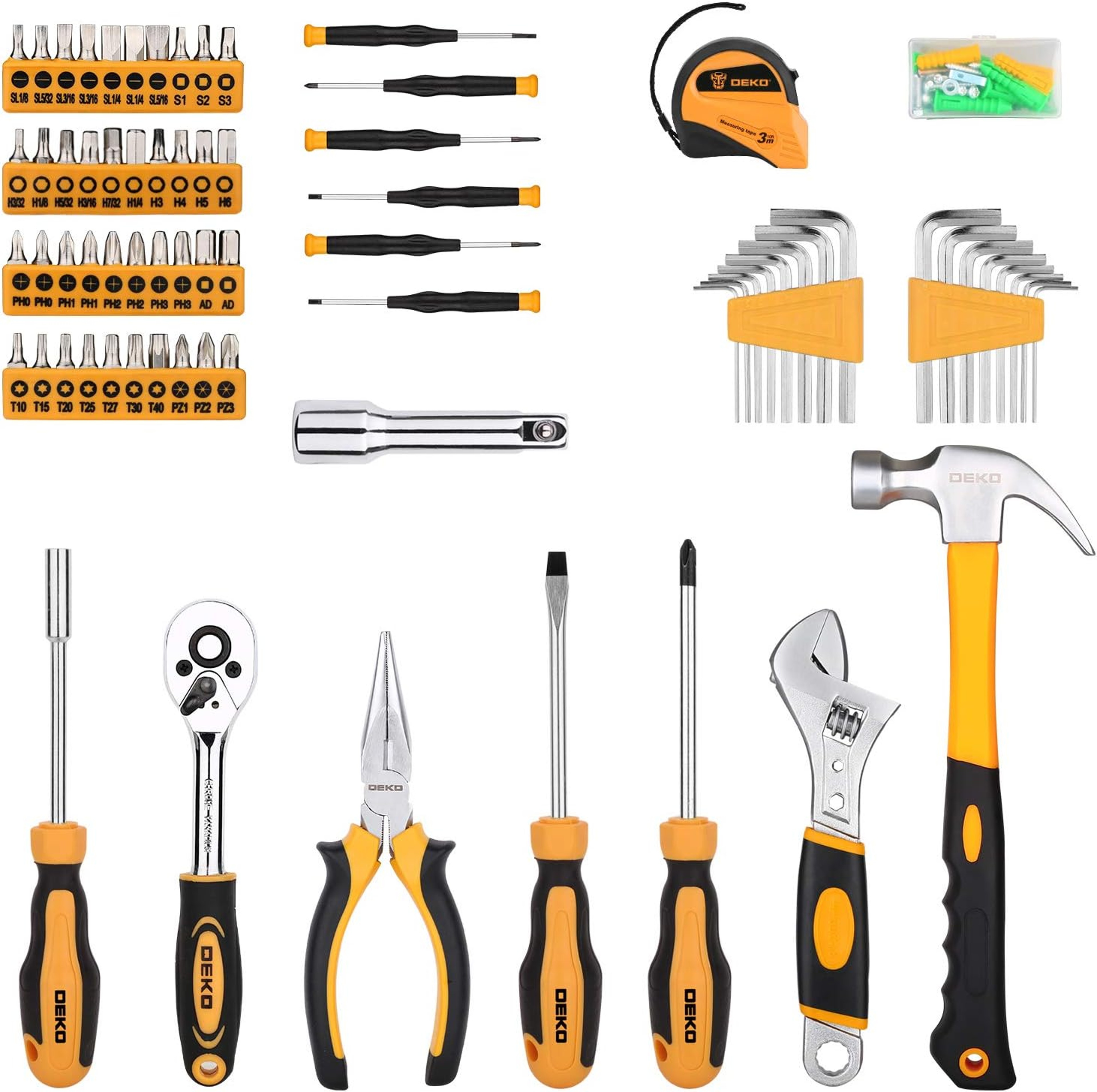 General Household Hand Tool Kit Auto Repair Tool Set with Plastic Storage Case – view 3