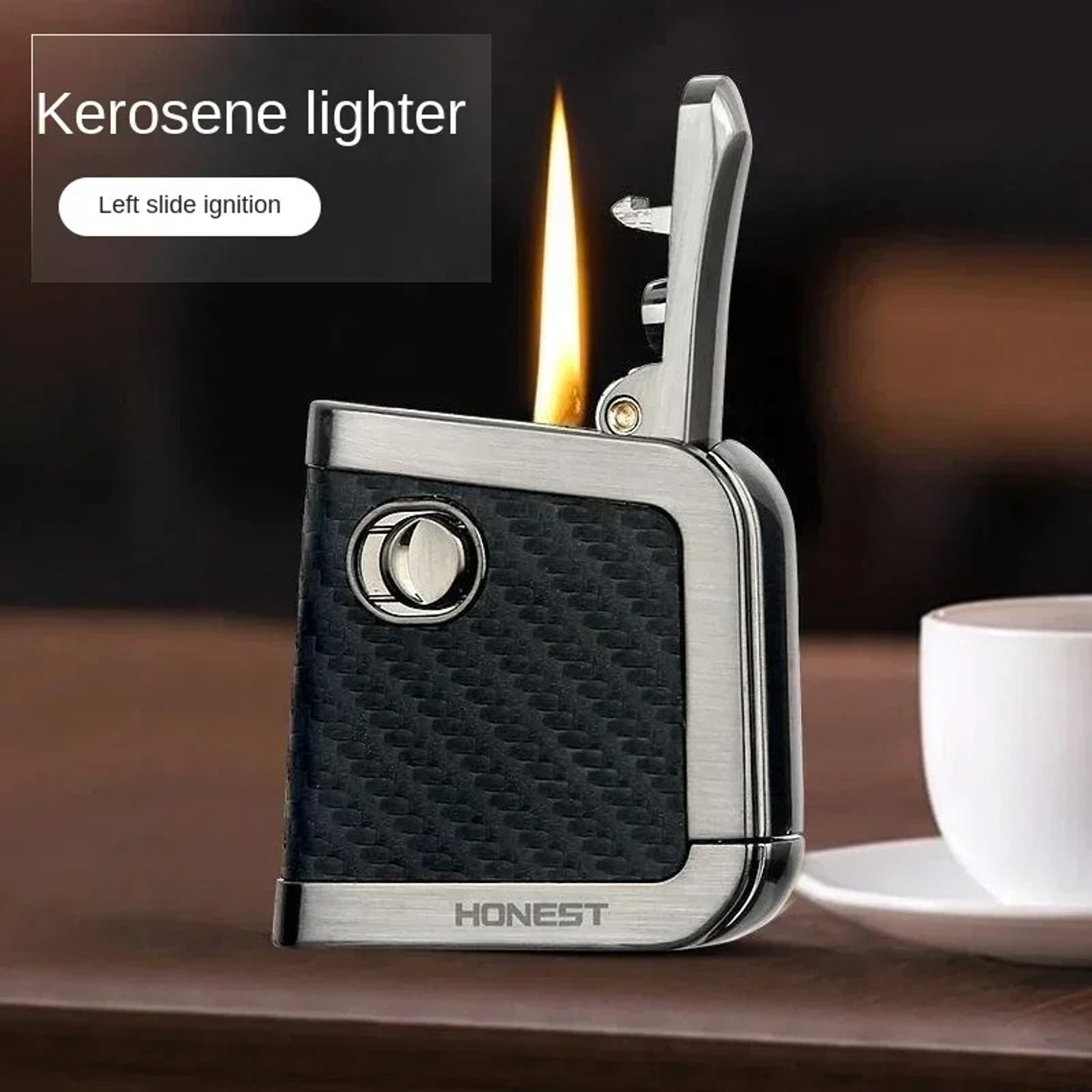HONEST Vintage Windproof Lighter Refillable Metal Gift For Men 1