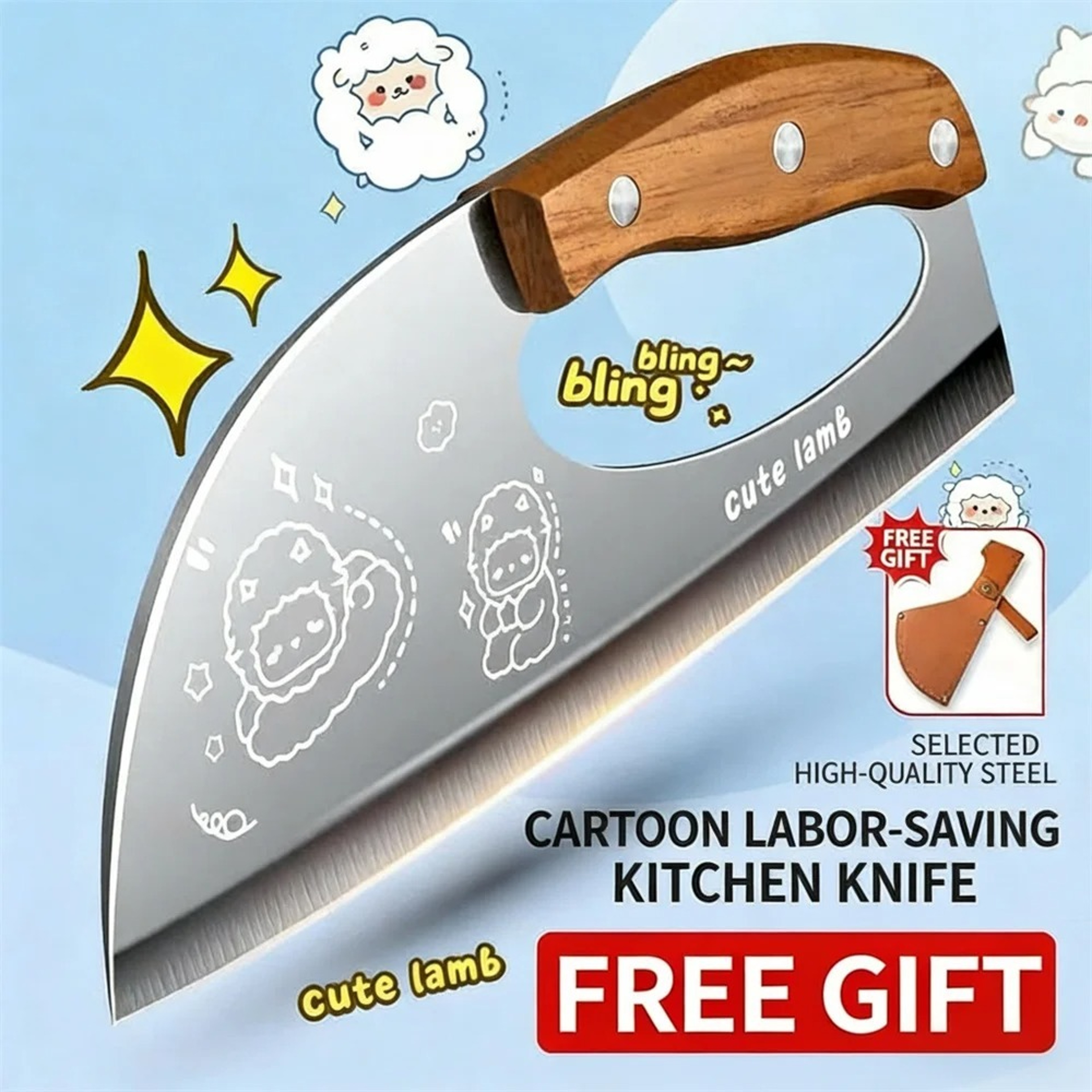Effort Saving Meat Cleaver Knife Stainless Steel Vegetable Cutting Knife 1