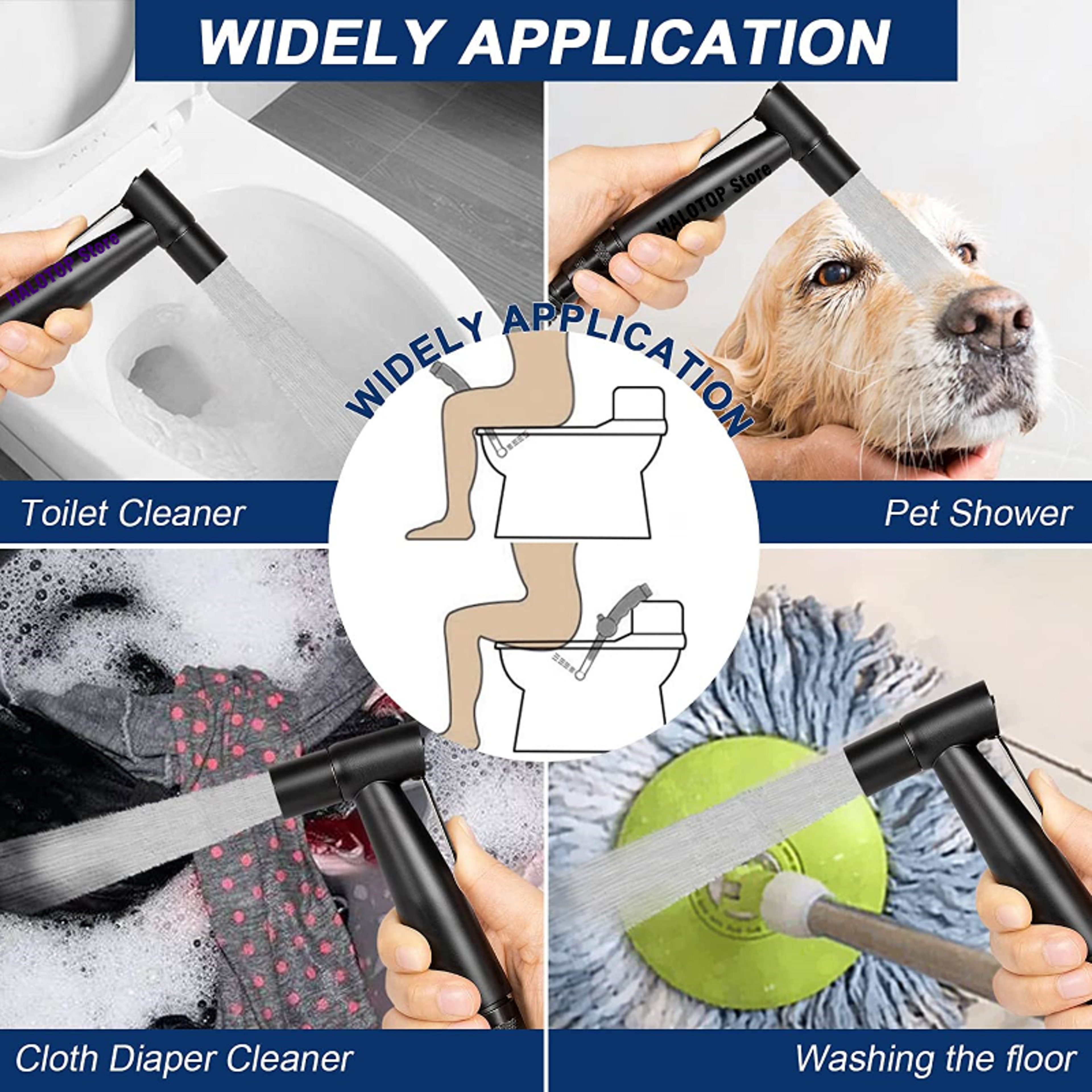 Stainless Steel Handheld Bidet Sprayer For Toilet With Holder 5