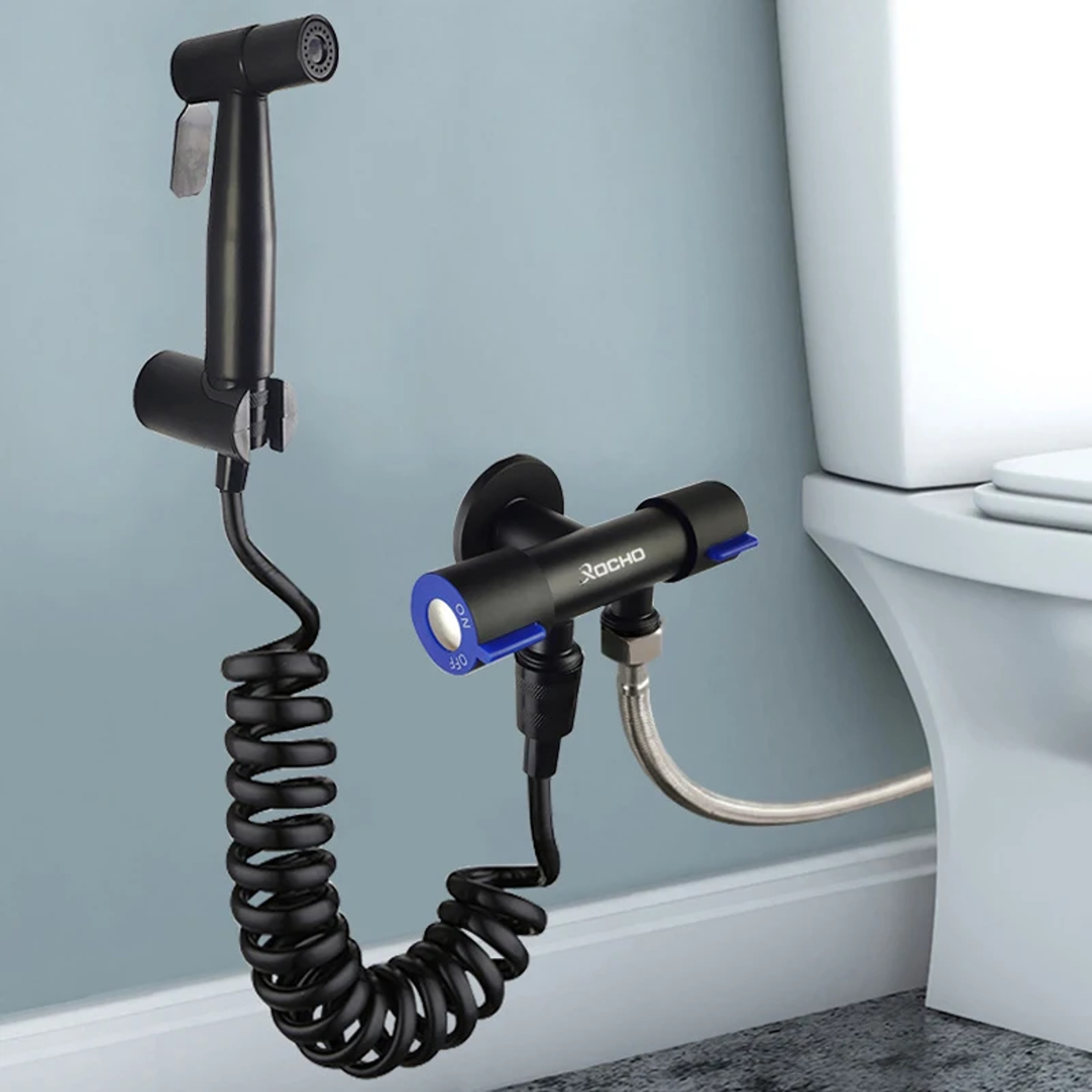 Dual Control Handheld Bidet Sprayer For Toilet Stainless Steel Toilet Bidet Sprayer 1