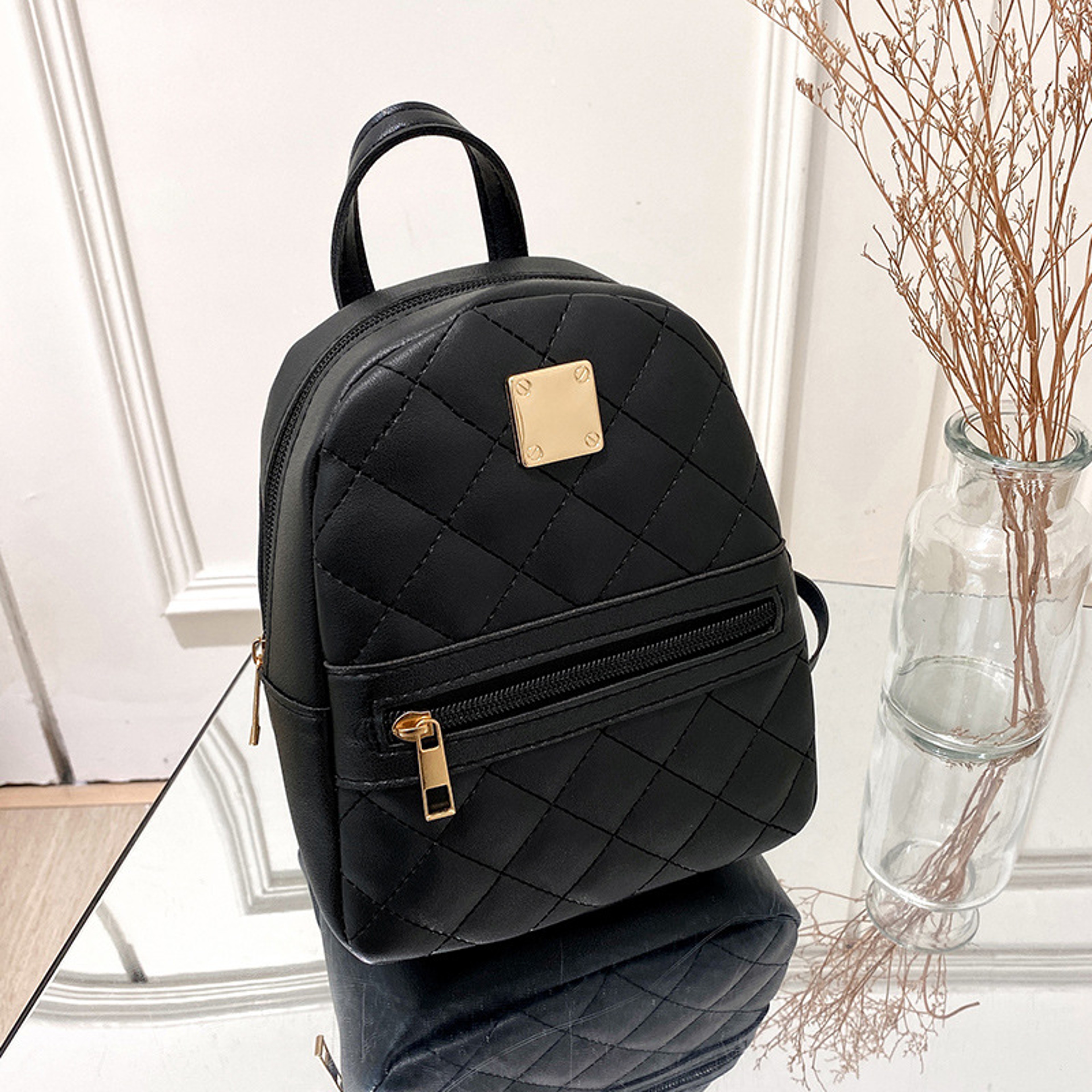 Floral Embroidered Backpack for Women Cute PU Leather Daypack – view 4