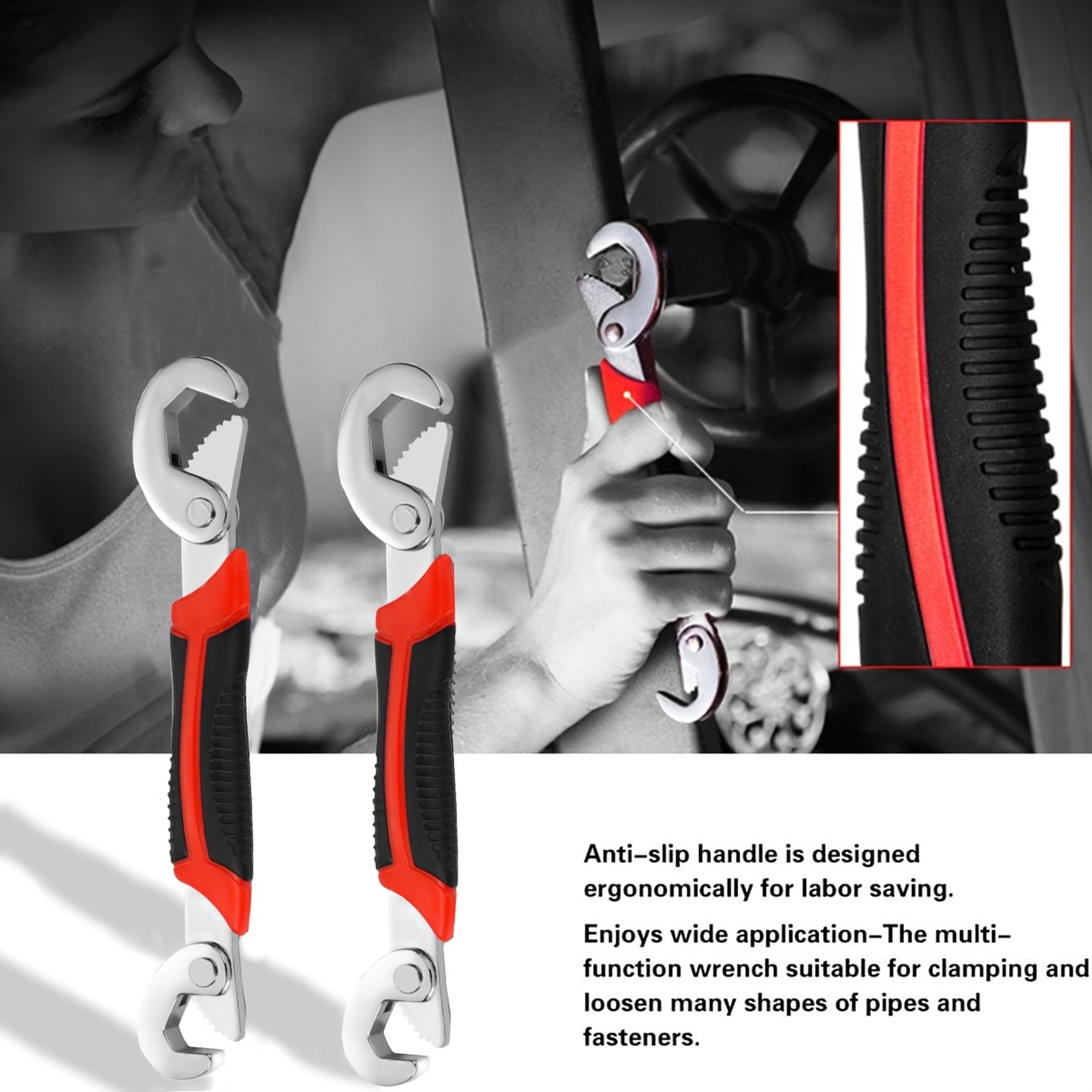 Universal Adjustable Wrench With Quick Grip Handle 3