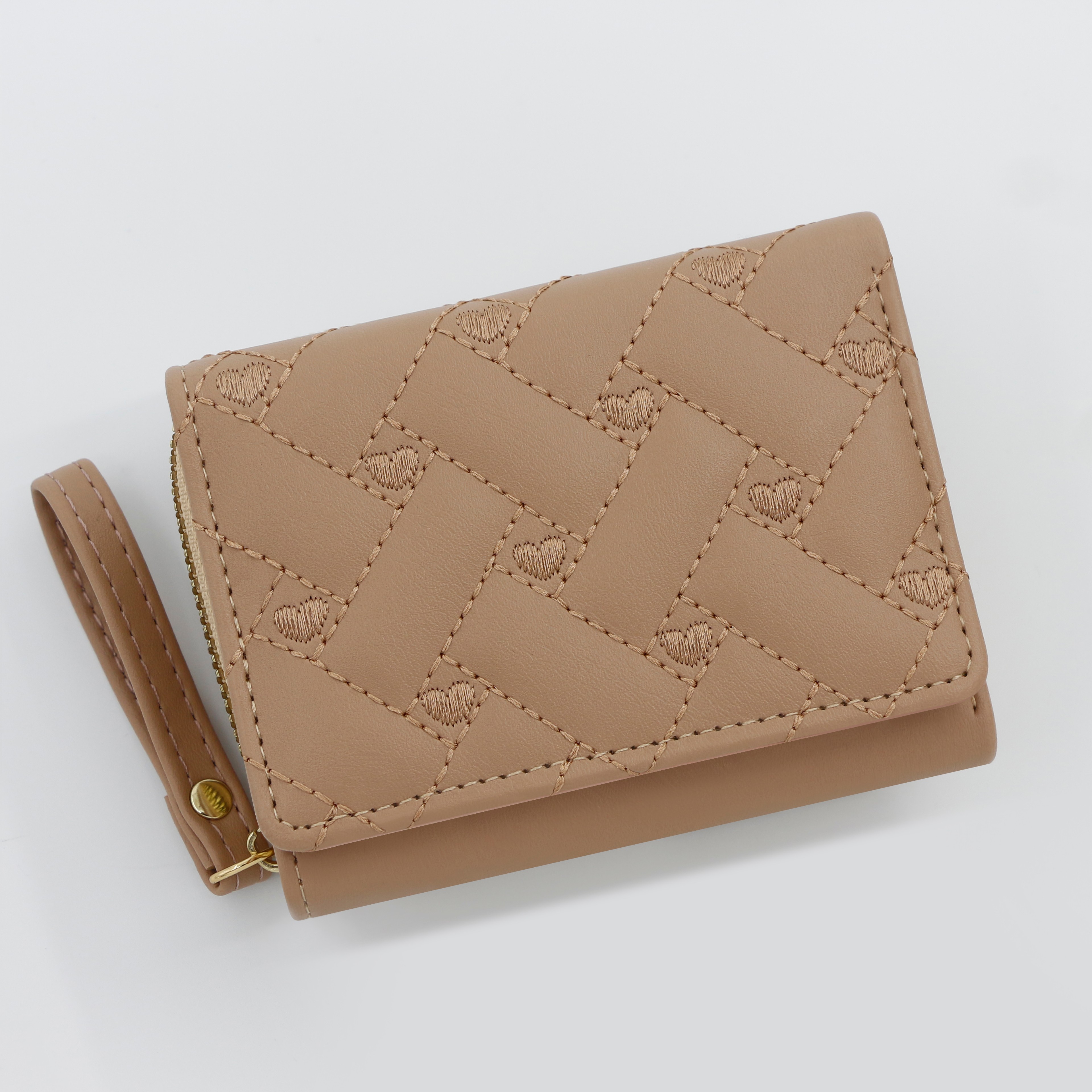 Elegant Embroidered Mini Wallet For Women Compact Zipper Card Holder With Coin Pocket 3