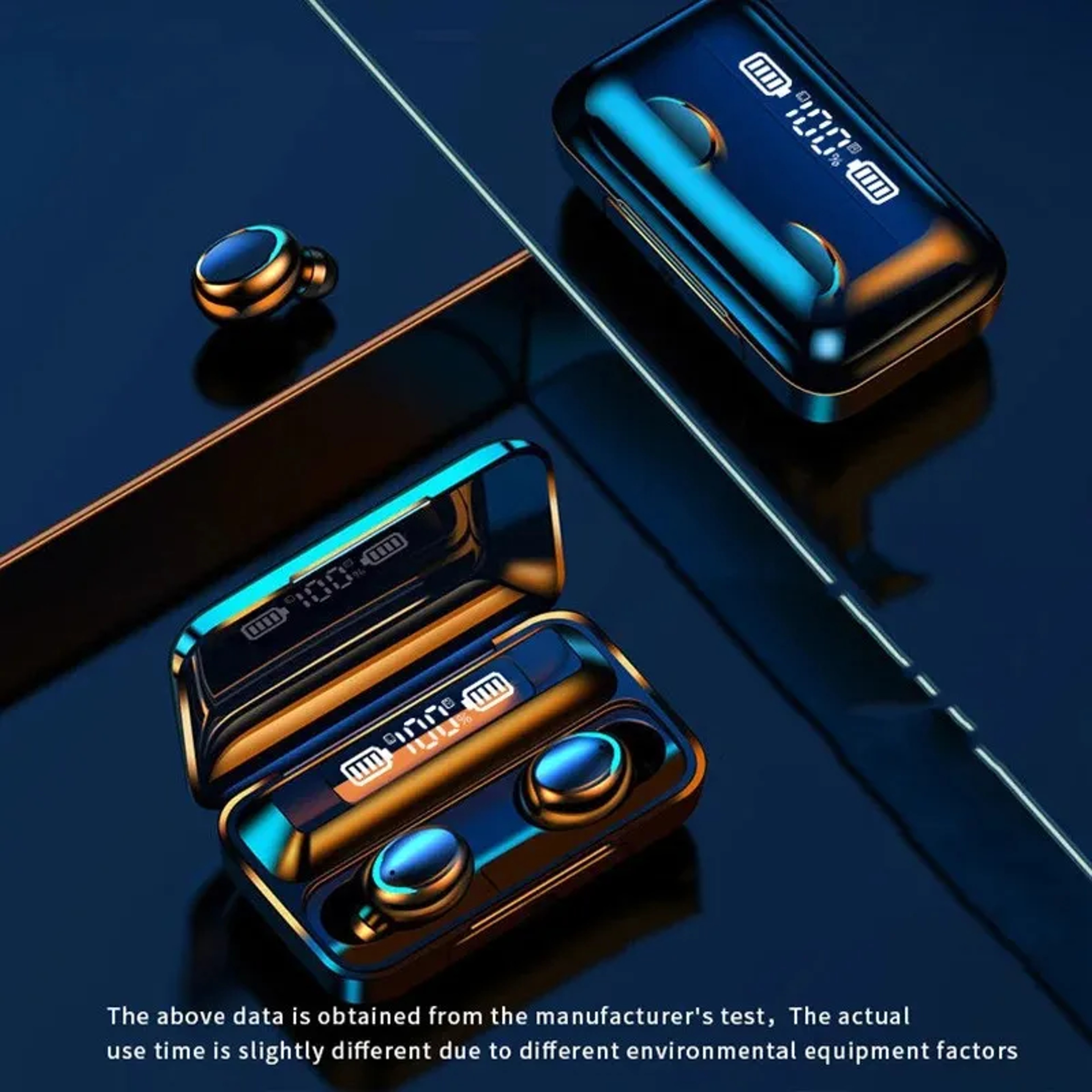 Wireless Earphones With LED Display Waterproof TWS Bluetooth Headphones With Noise Cancellation 2
