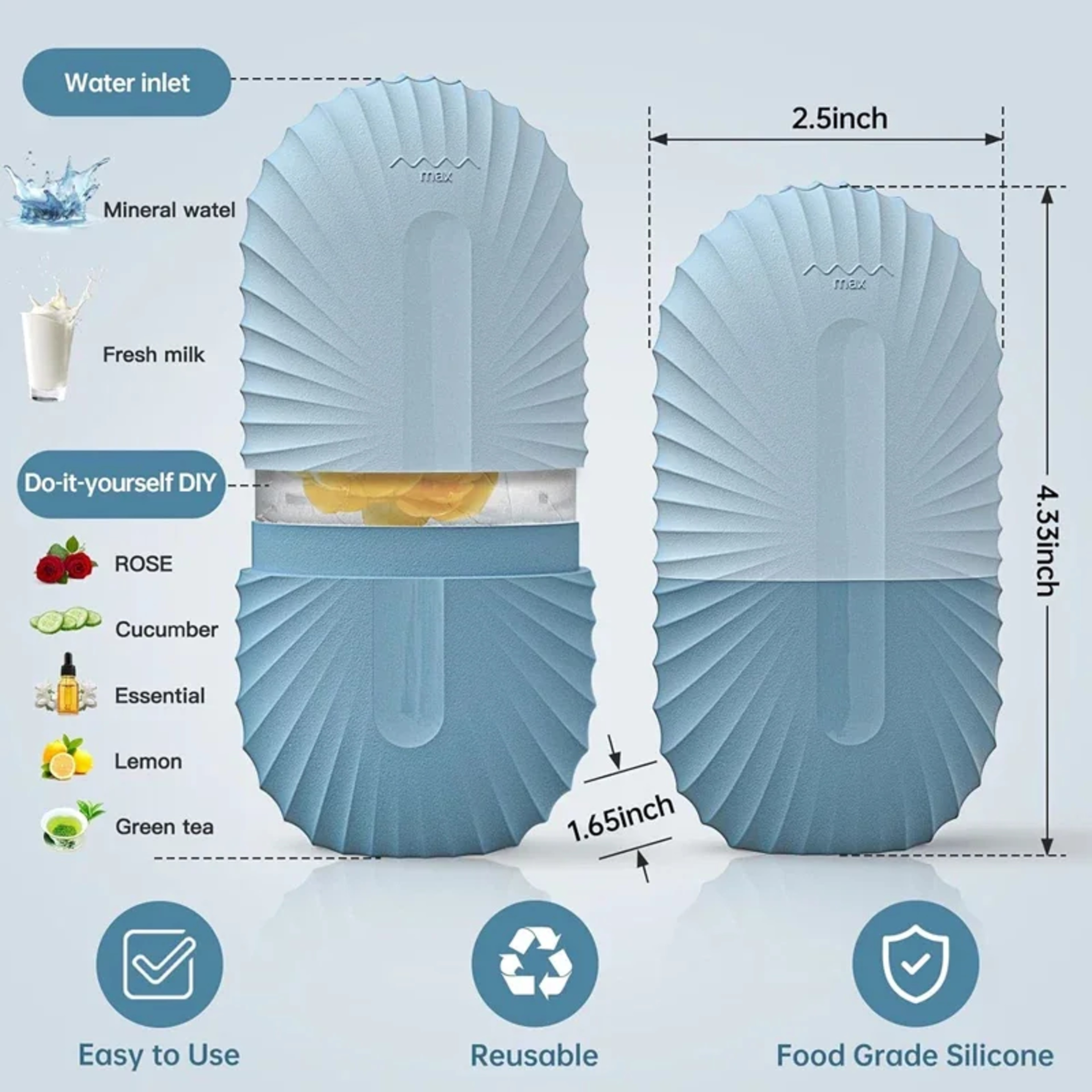 Silicone Ice Face Roller For Puffiness Relief And Pore Care 1