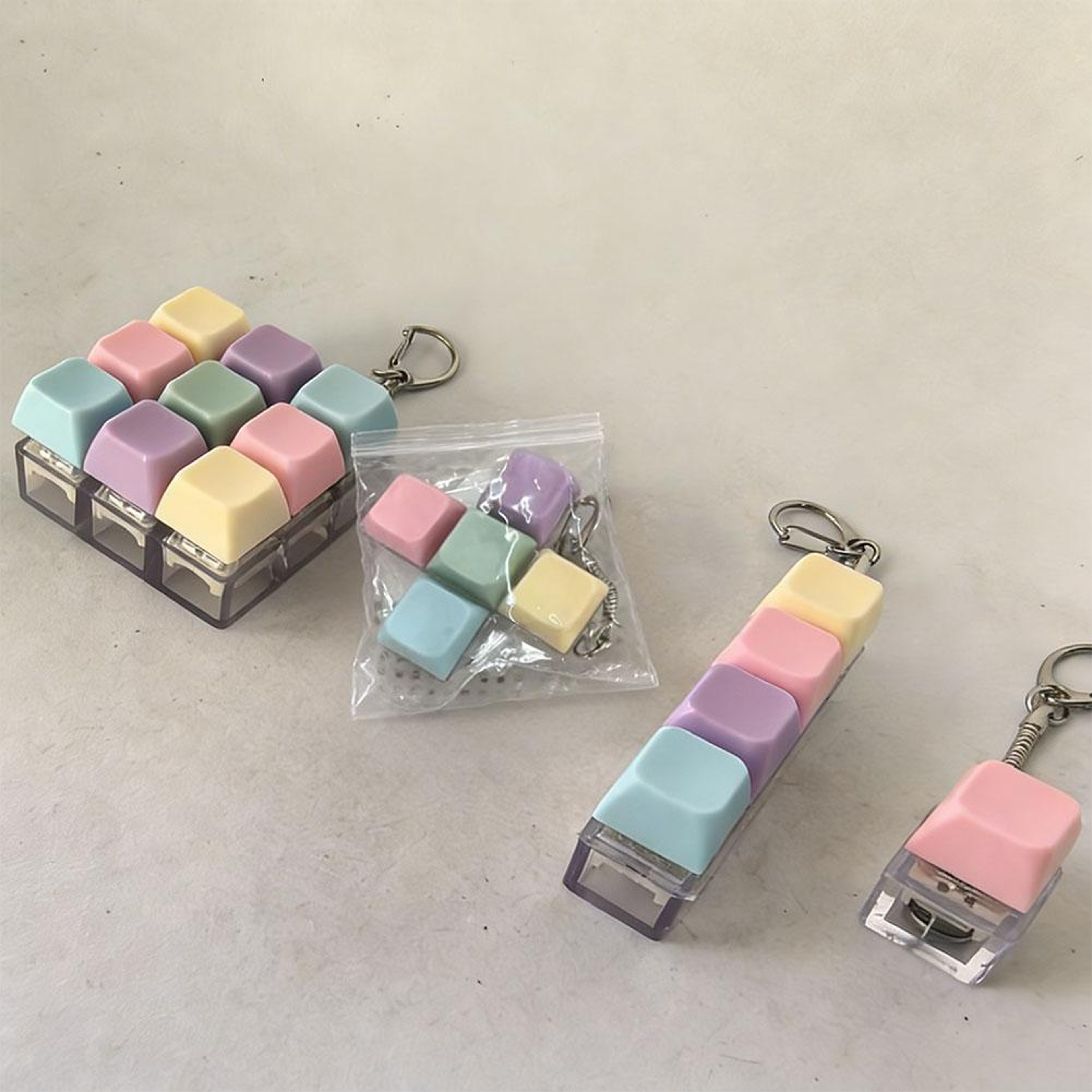 Pocket Mechanical Keyboard Fidget Clicker Keychain 1