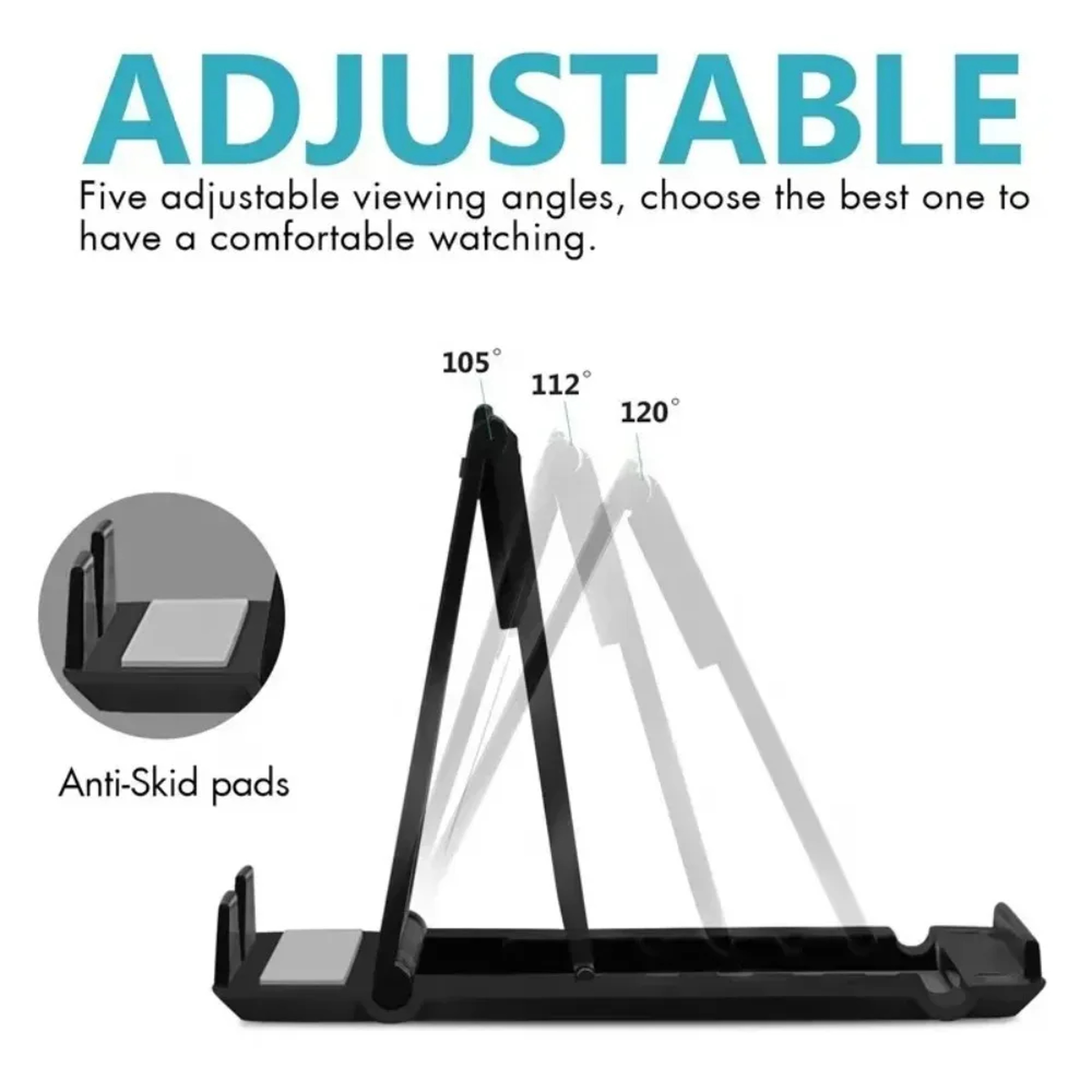 Adjustable Foldable Phone & Tablet Stand for Desk – view 4